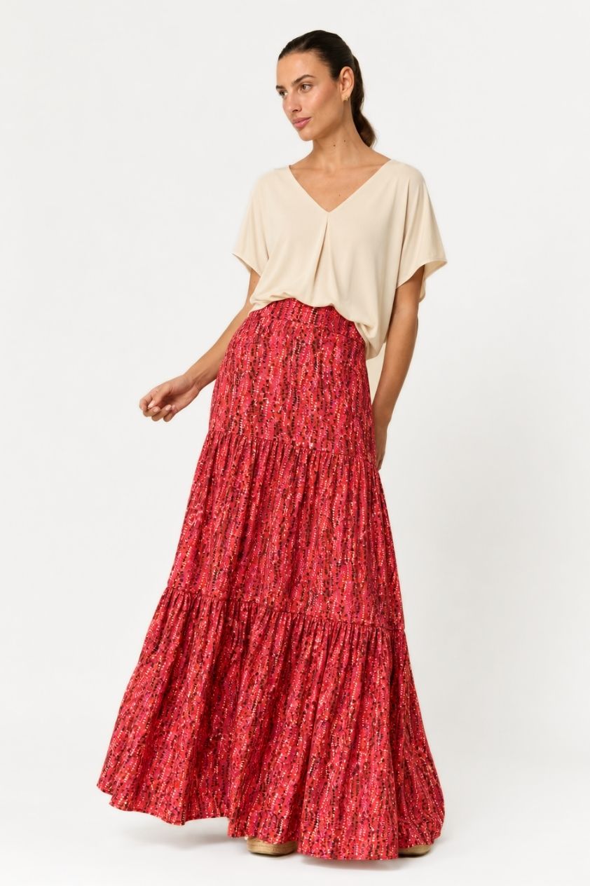 Falda Euforia Mini Textura Roja