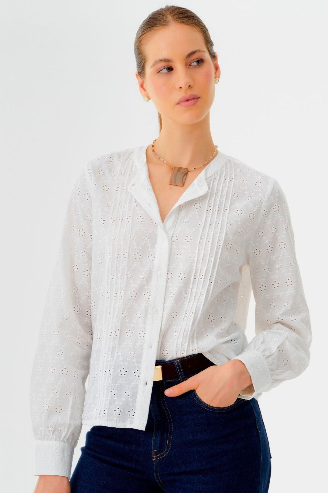 Blusa Gala Broderie Blanco