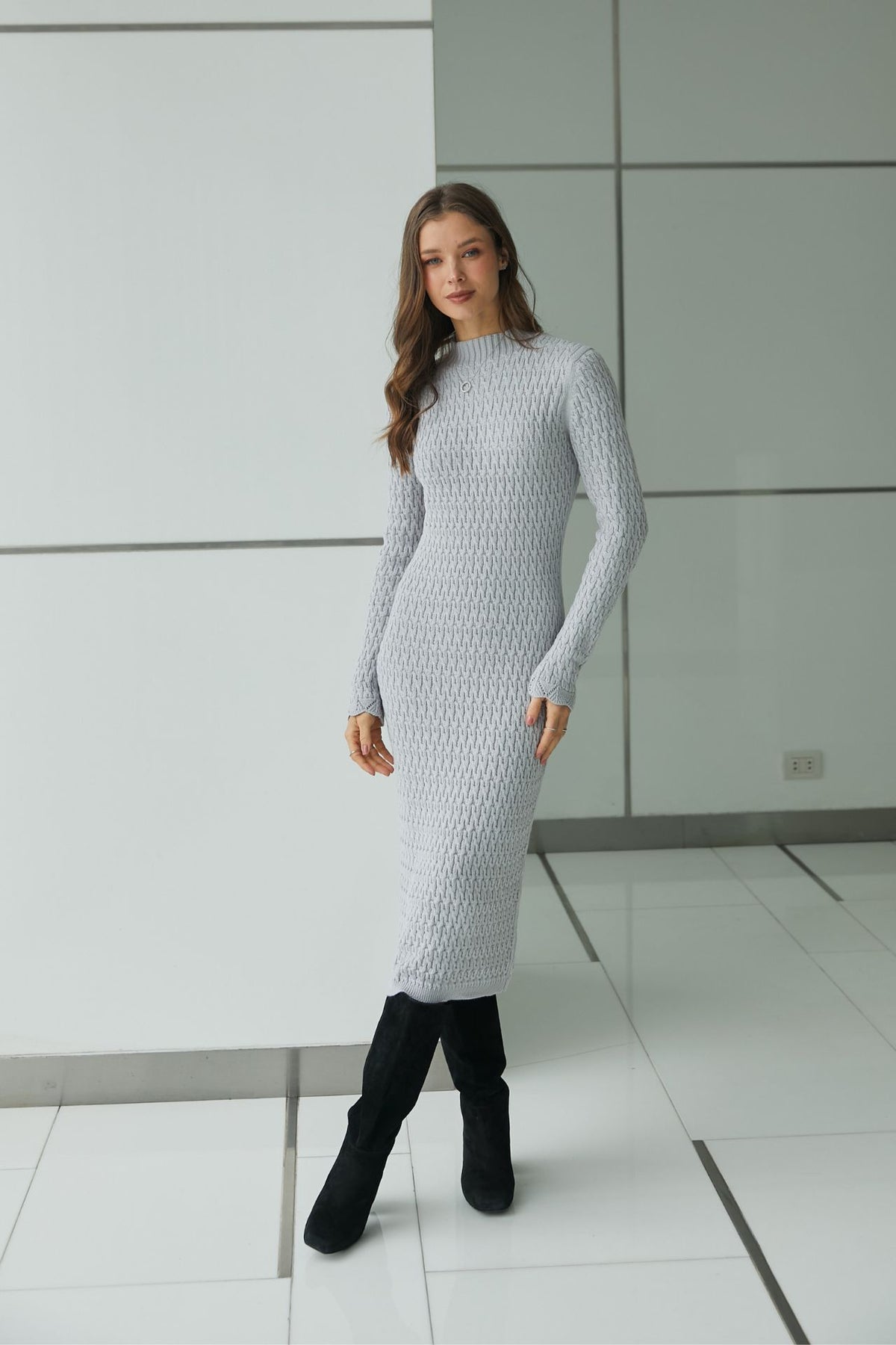 Vestido Tejido Valentina Gris