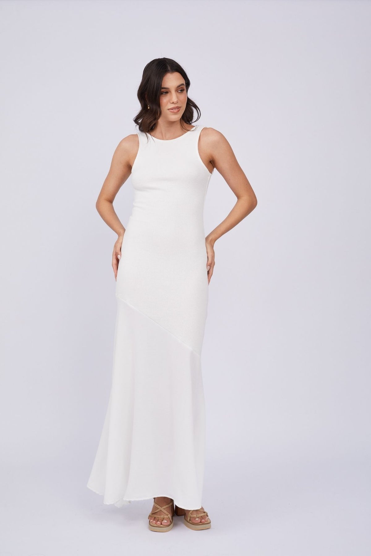 Vestido Rib Duo Blanco