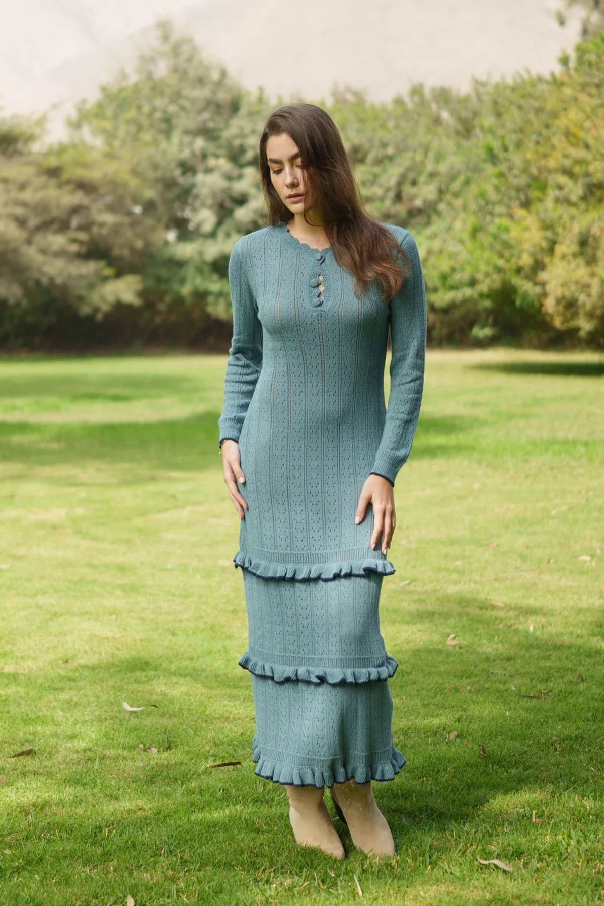 Vestido Moonlight Knit Celeste