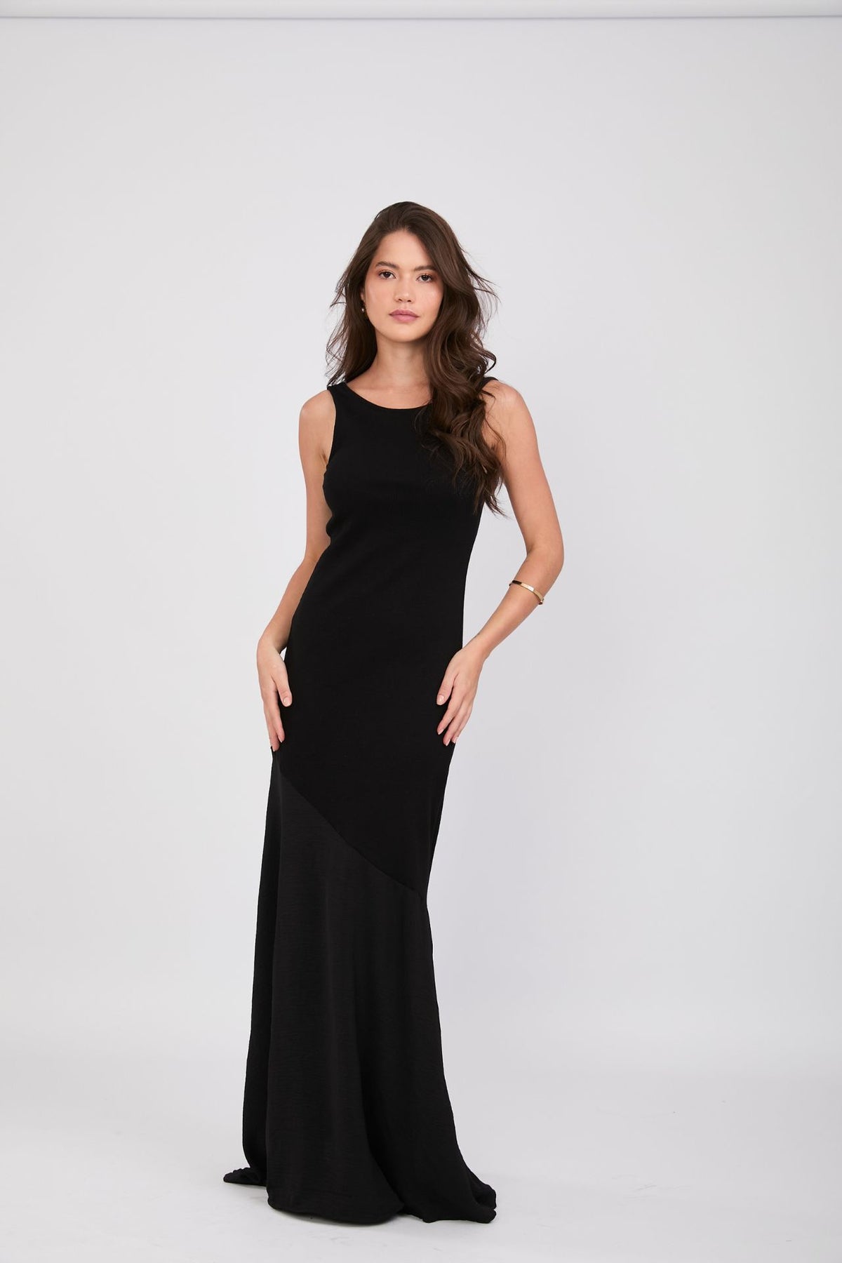 Vestido Rib Duo Negro