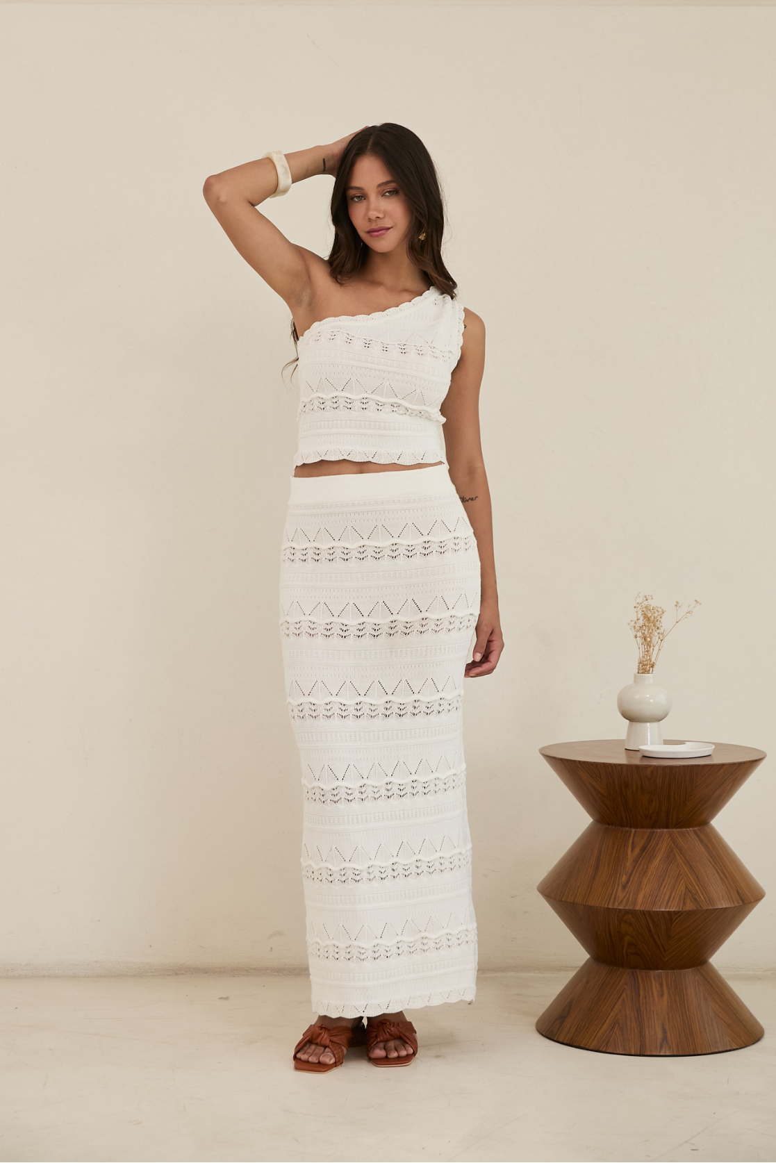 Falda Olivia Blanco
