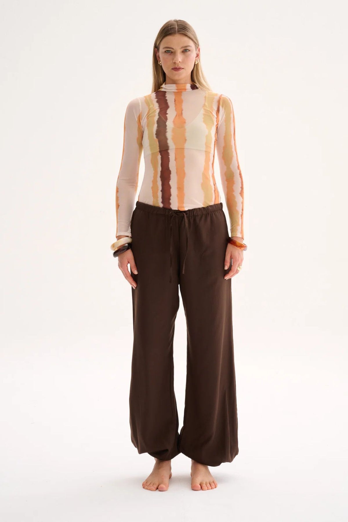 Top Sassi Print Naranja