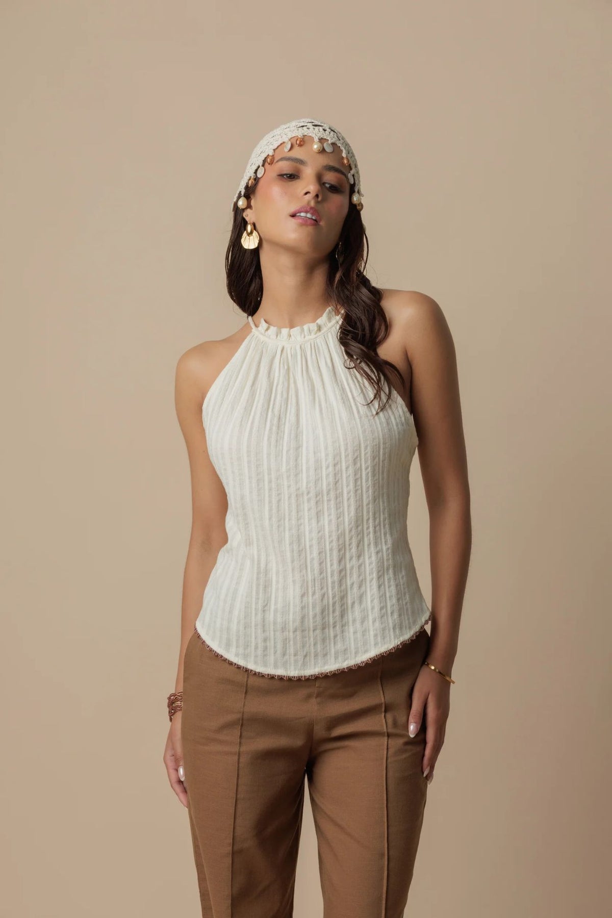 Top Halter Zafra Mantequilla