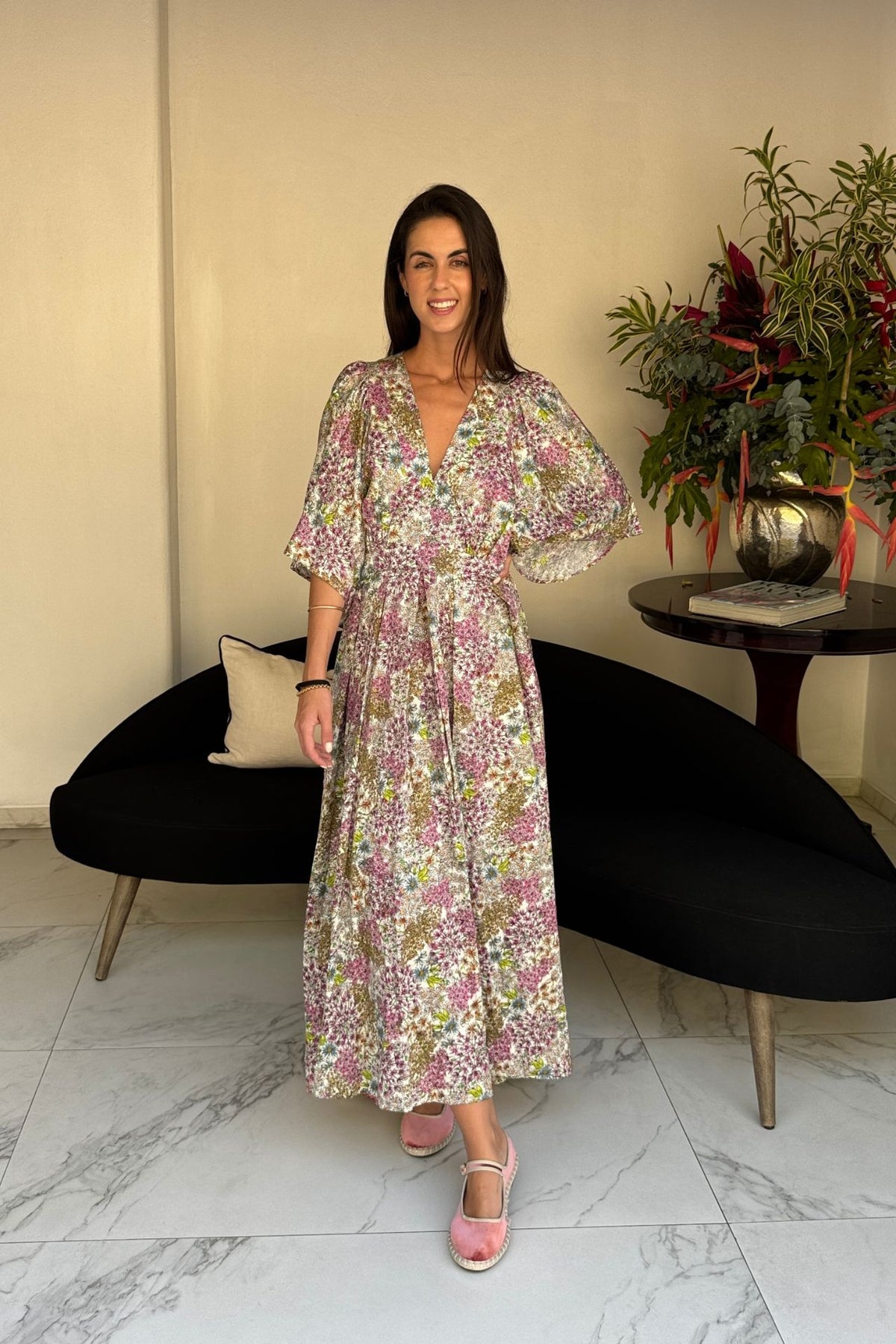 Vestido Alessia Flores Moradas