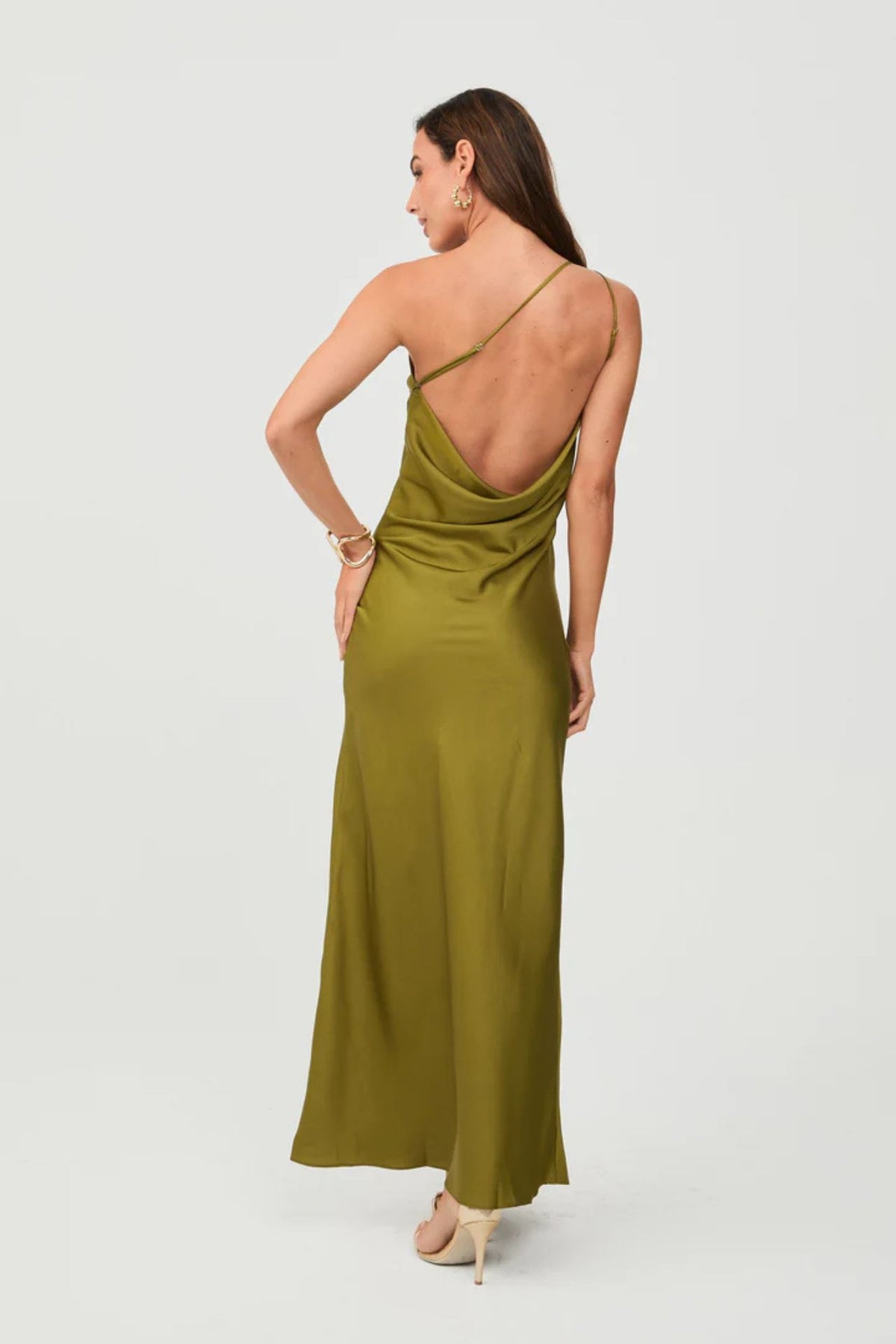 Vestido One Shoulder Olive