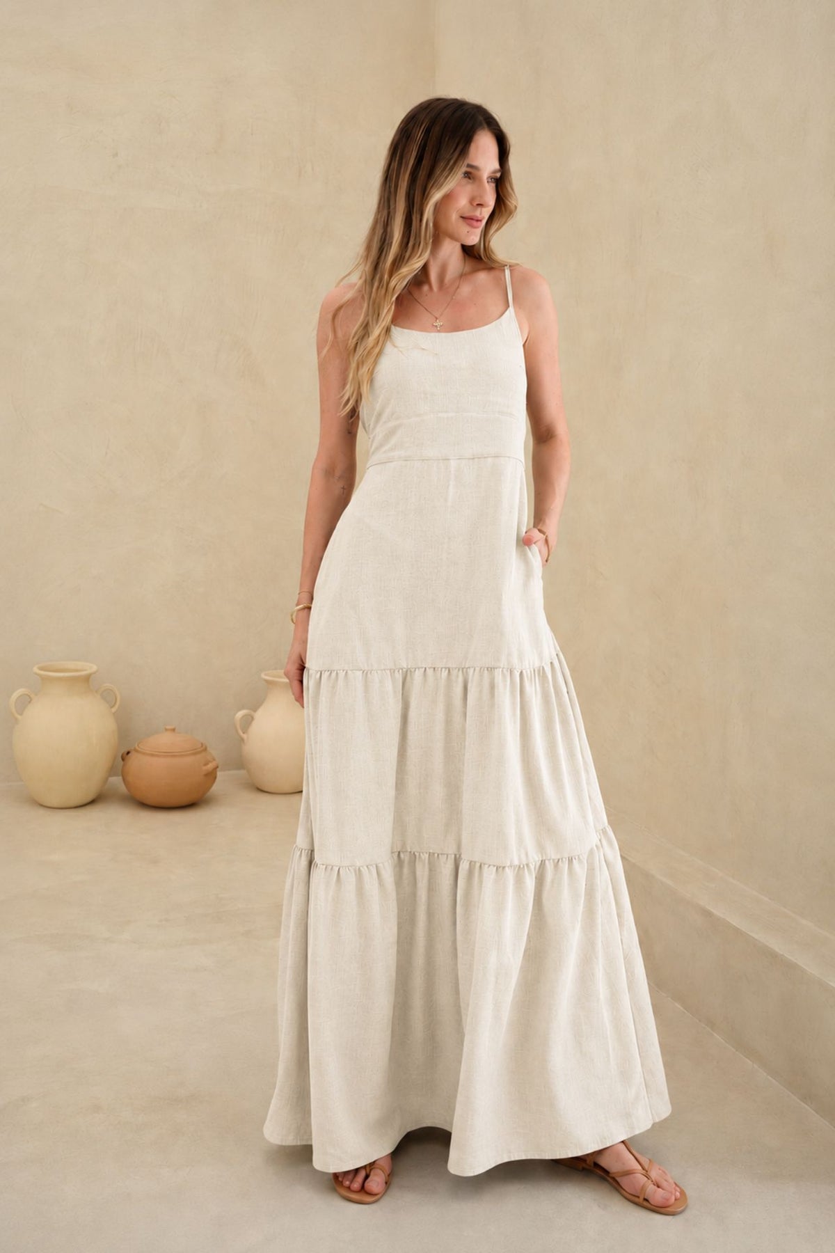 Vestido Niza Beige