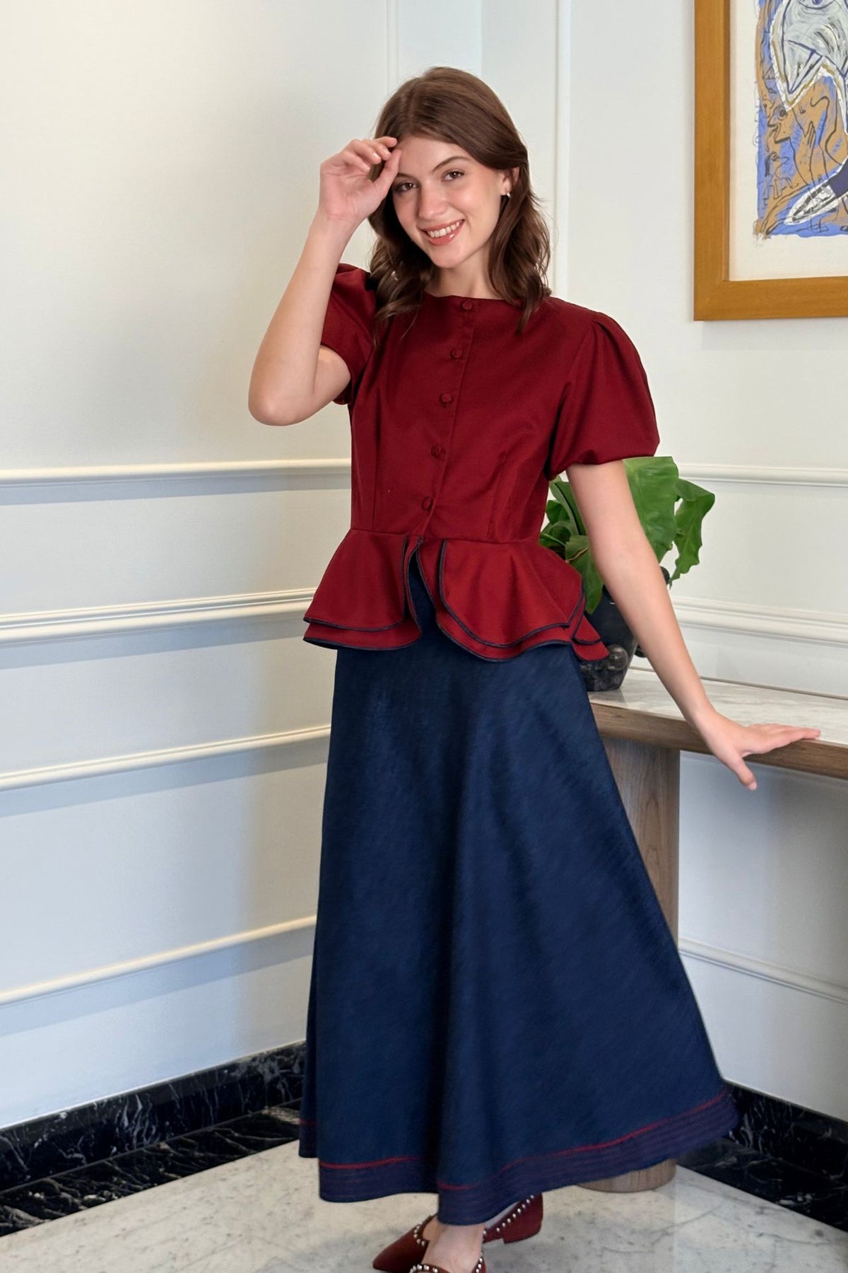 Falda Veta Burgundy