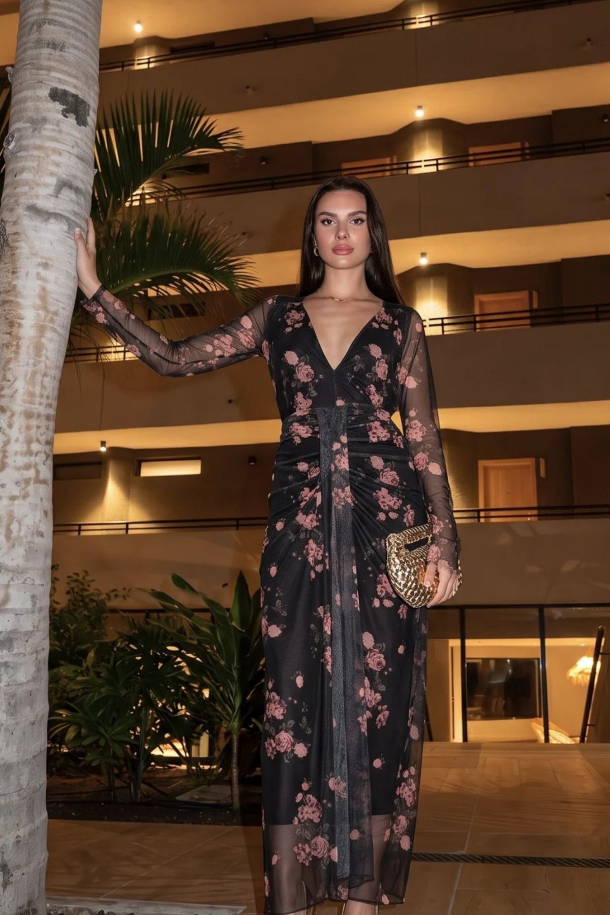 Vestido Marbella Negro Floral