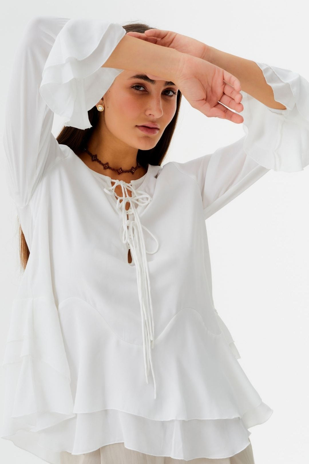 Blusa Sienna Gasa Blanco