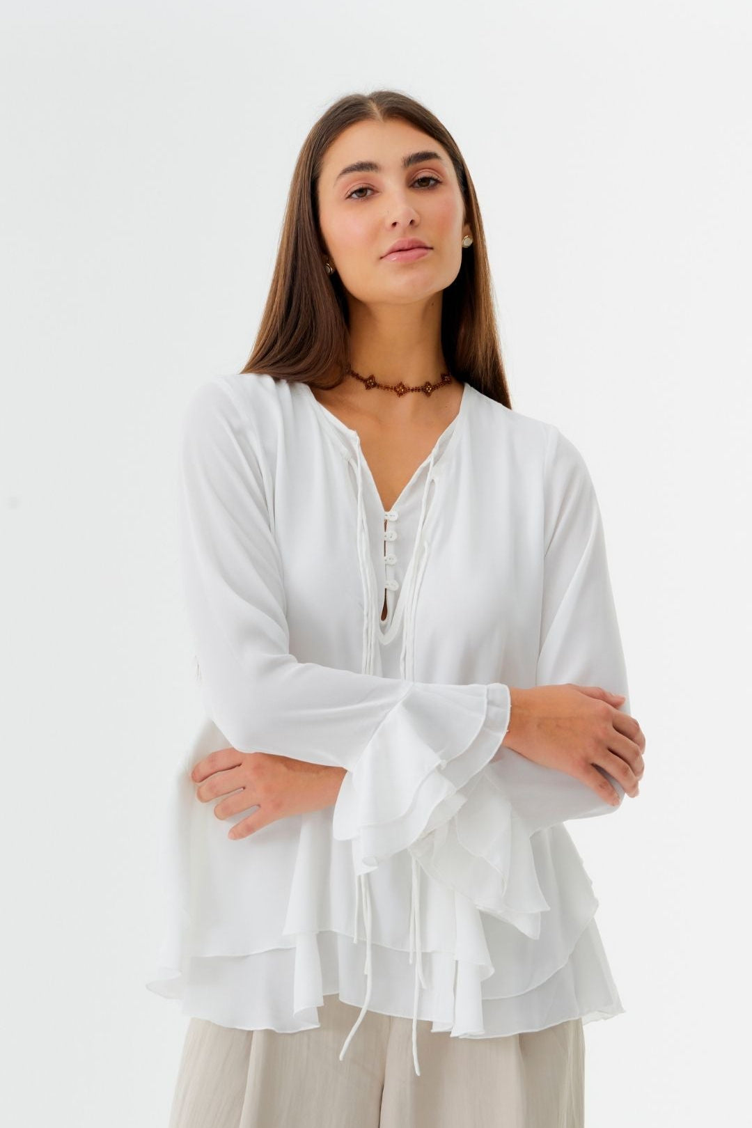 Blusa Sienna Gasa Blanco