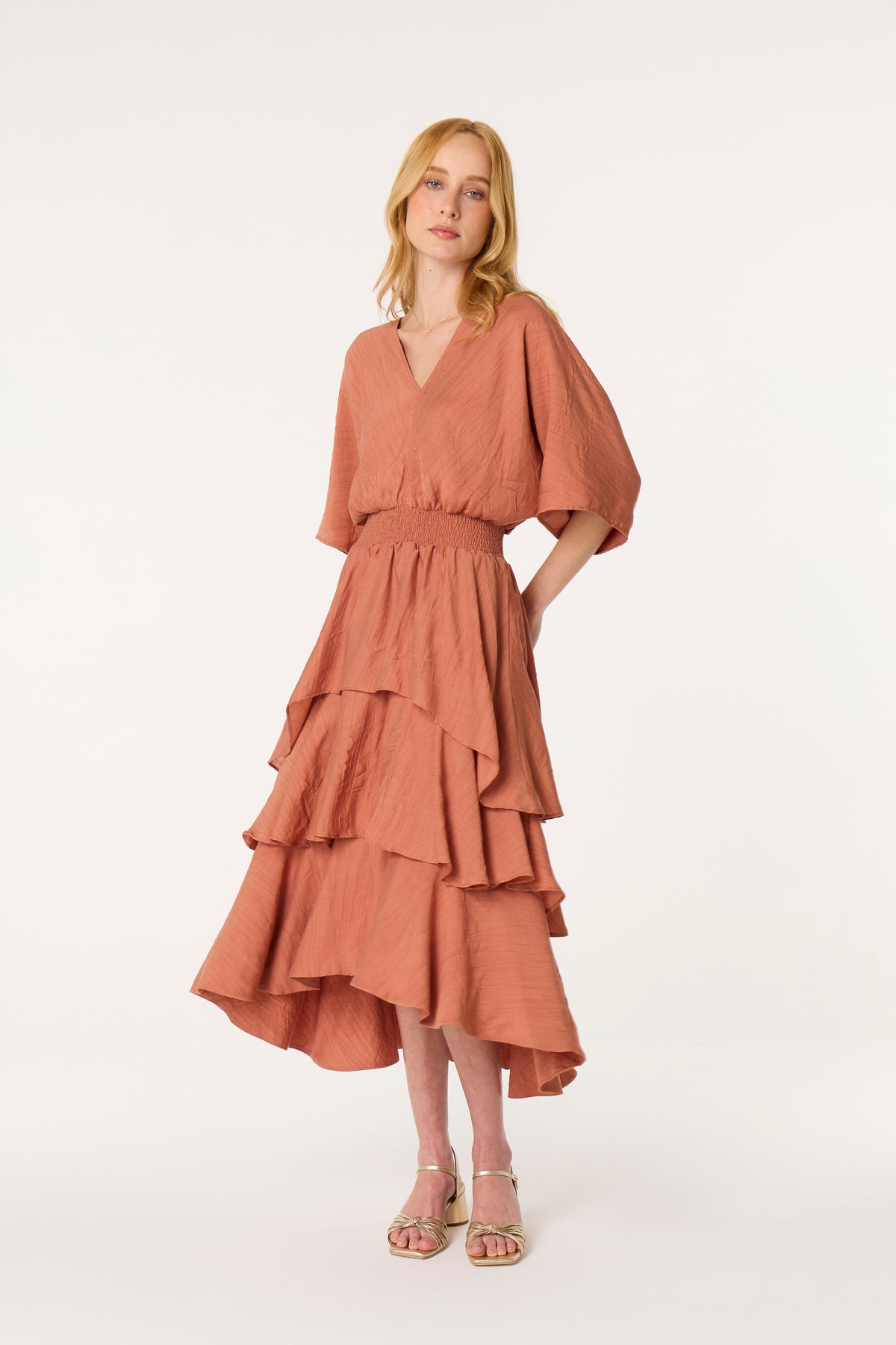 Vestido Midi Vuelos Arcilla