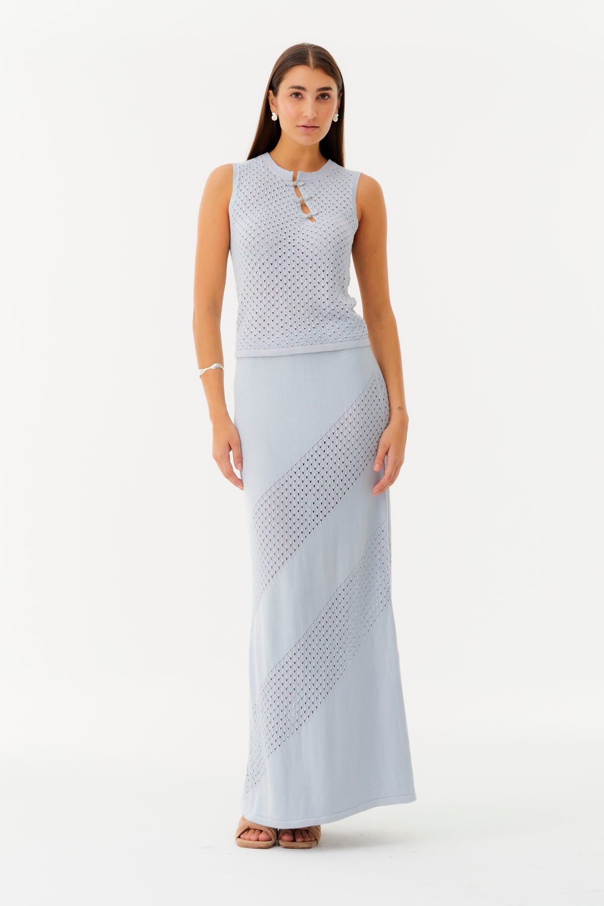 Pre Venta Falda Elisa Celeste