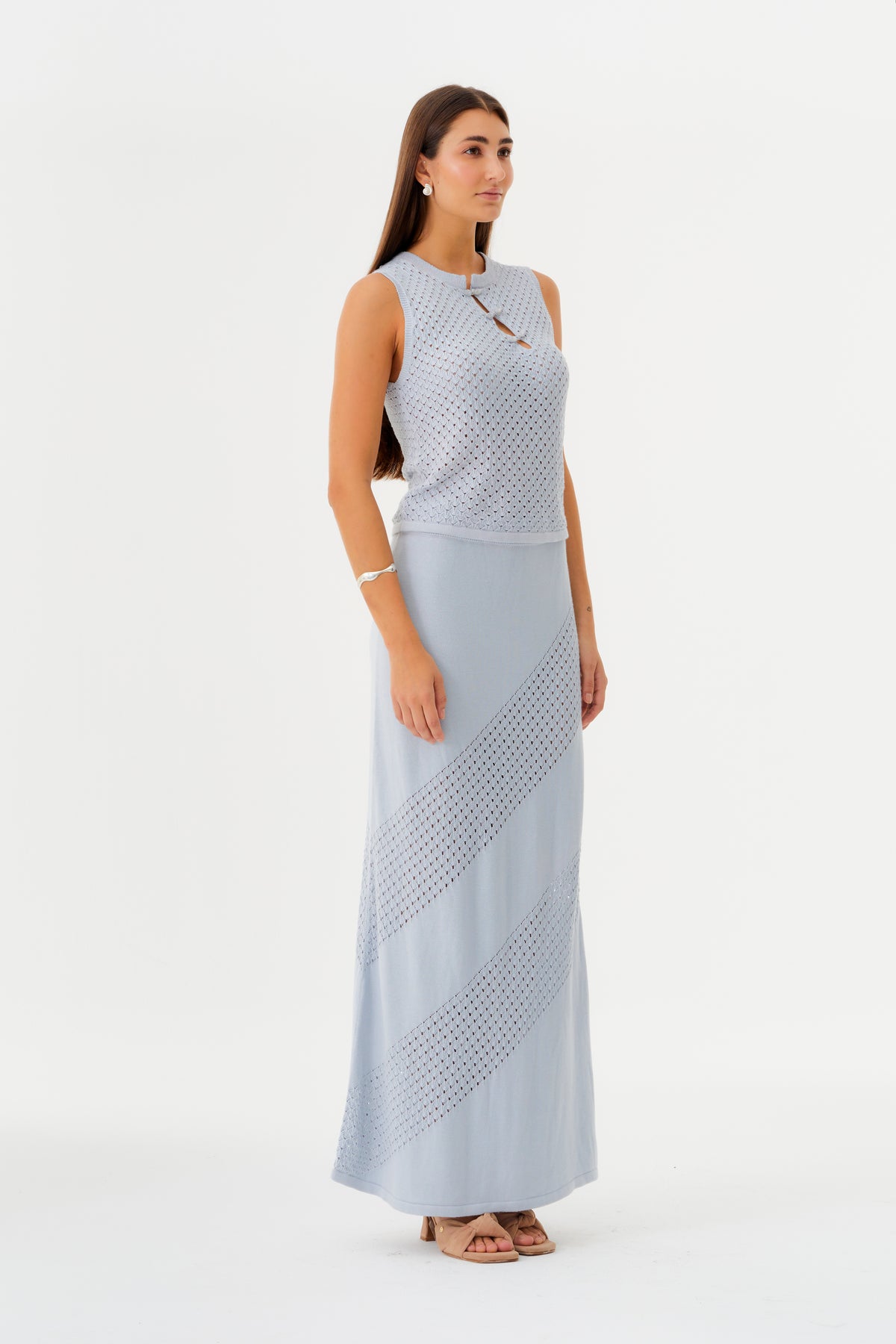 Pre Venta Falda Elisa Celeste