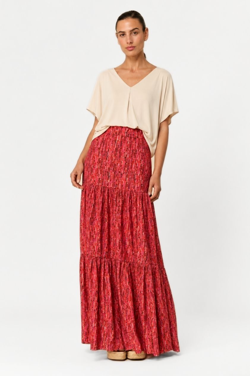 Falda Euforia Mini Textura Roja