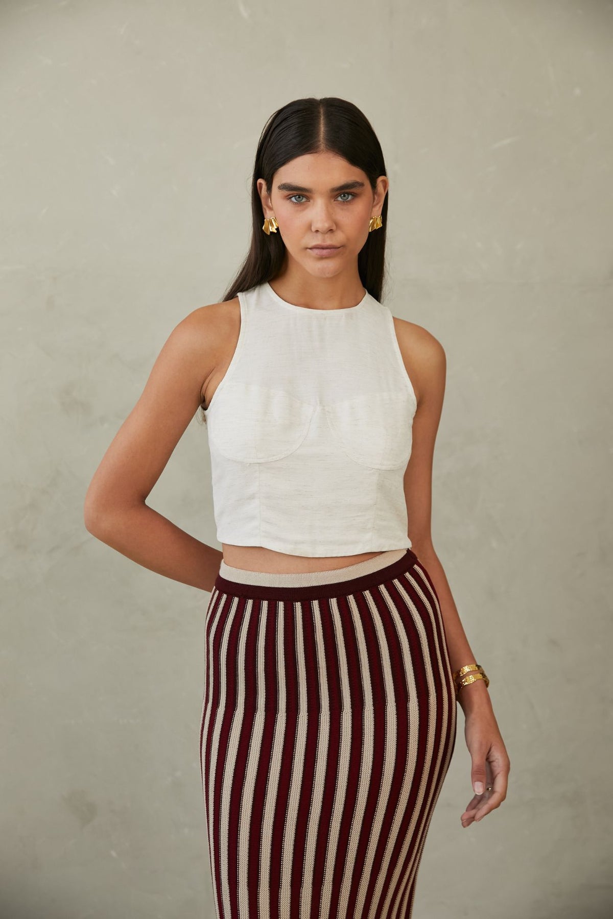Top Lino Alessia Beige
