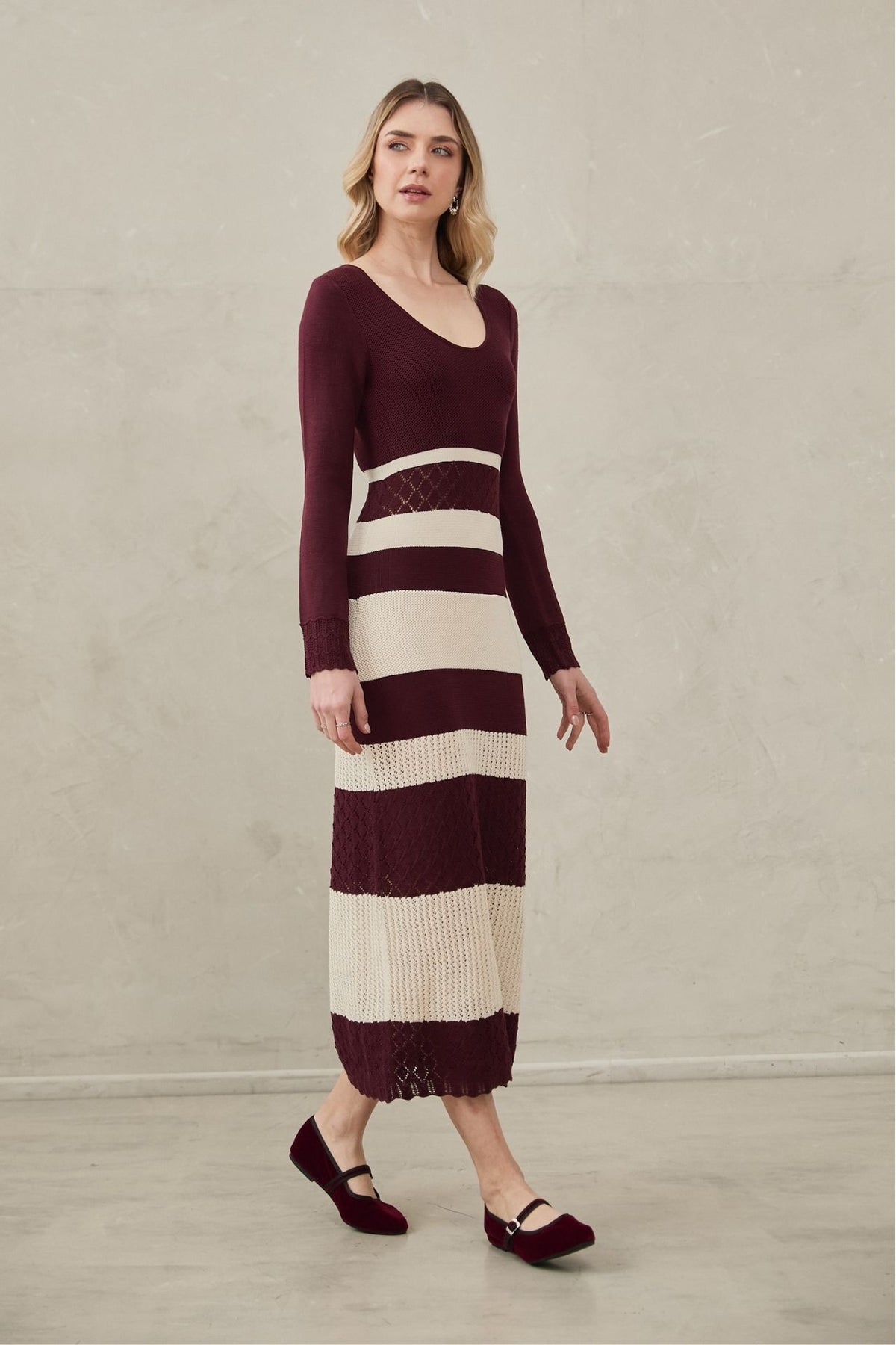Vestido Gaia Borgoña