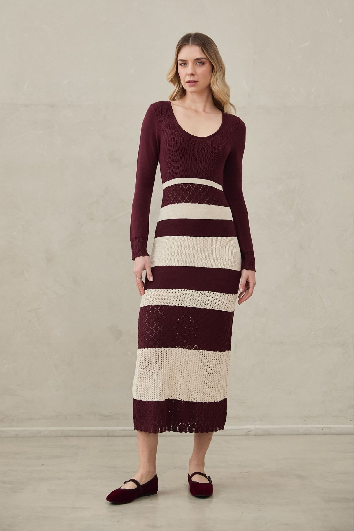 Vestido Gaia Borgoña