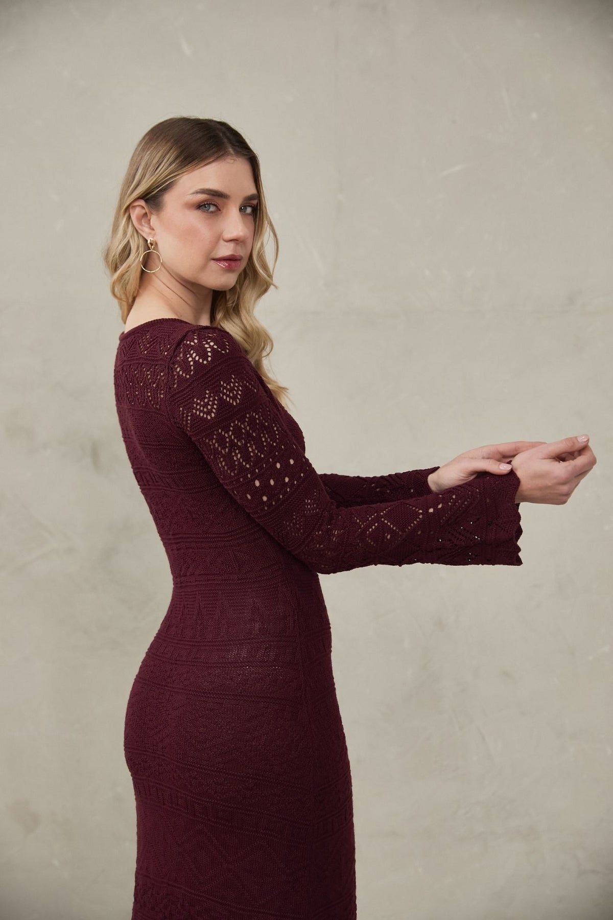 Vestido Amanda Borgoña