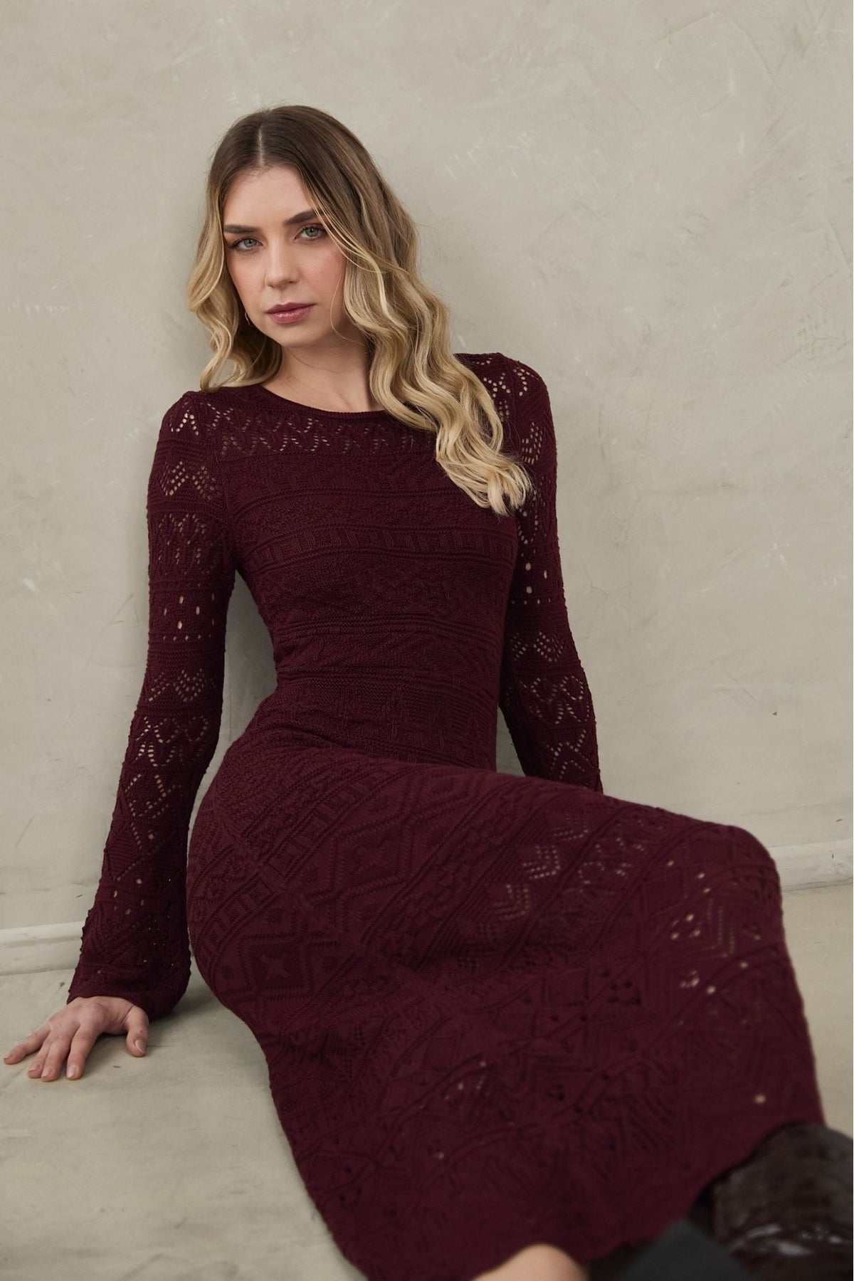 Vestido Amanda Borgoña