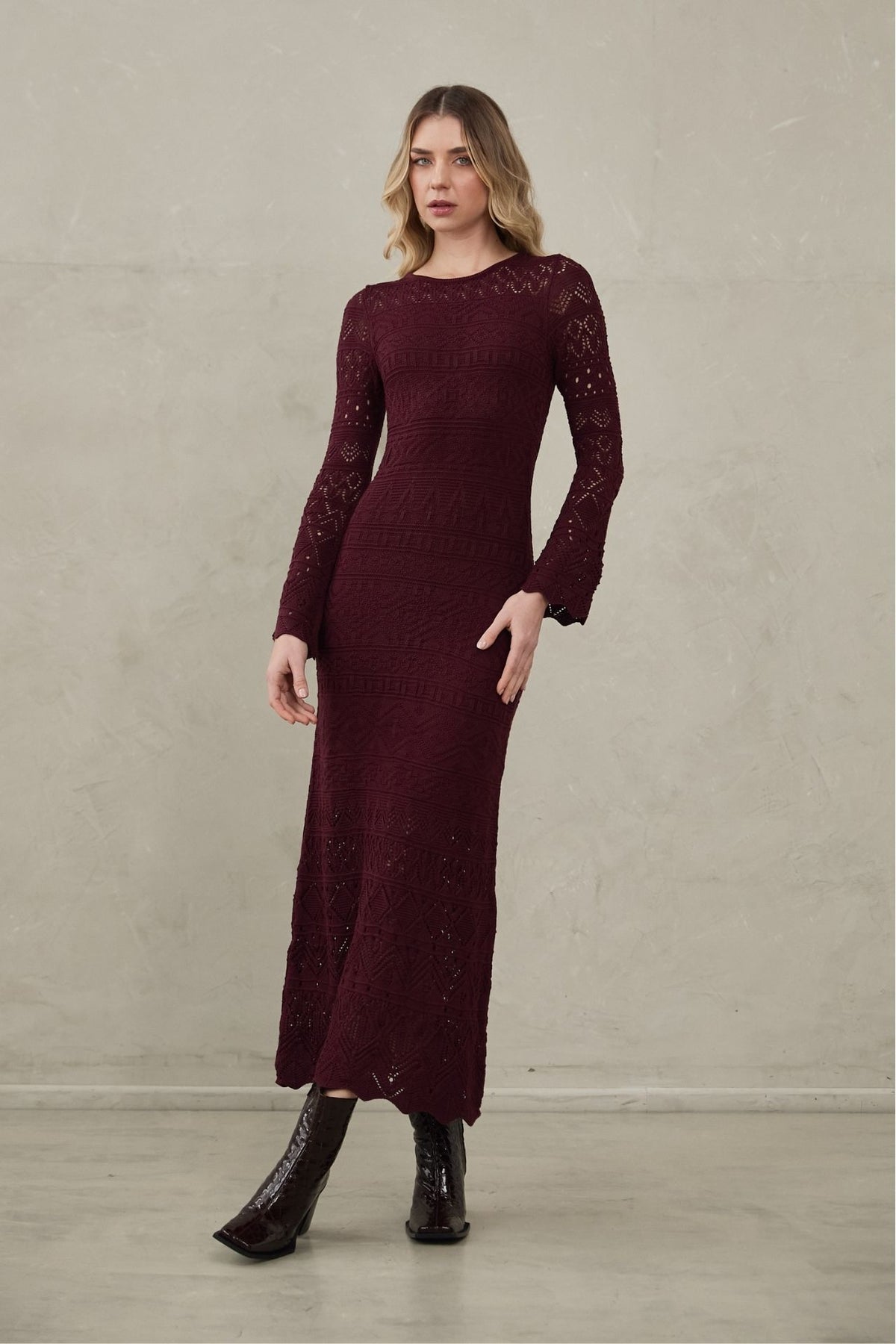 Vestido Amanda Borgoña