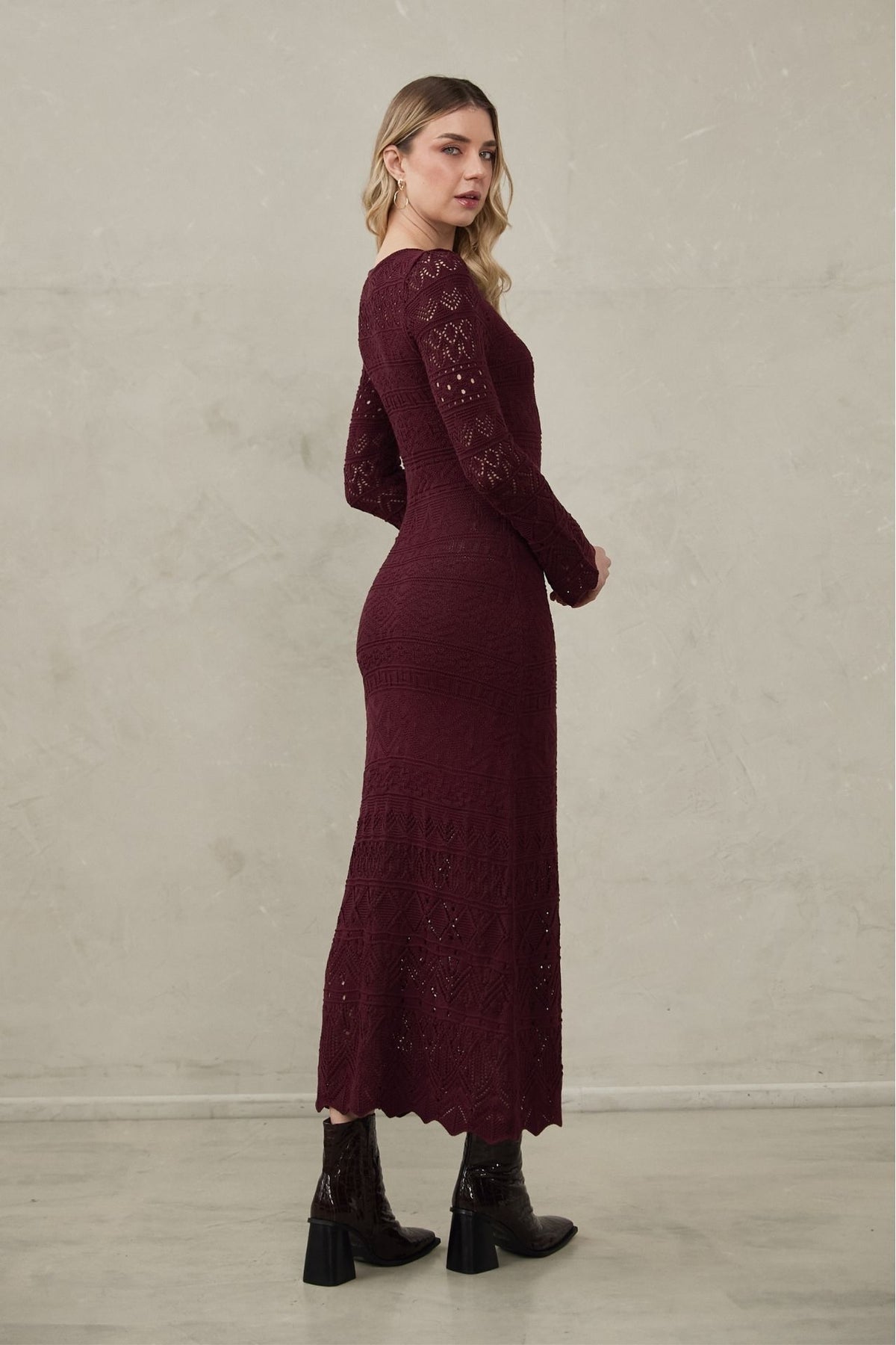 Vestido Amanda Borgoña