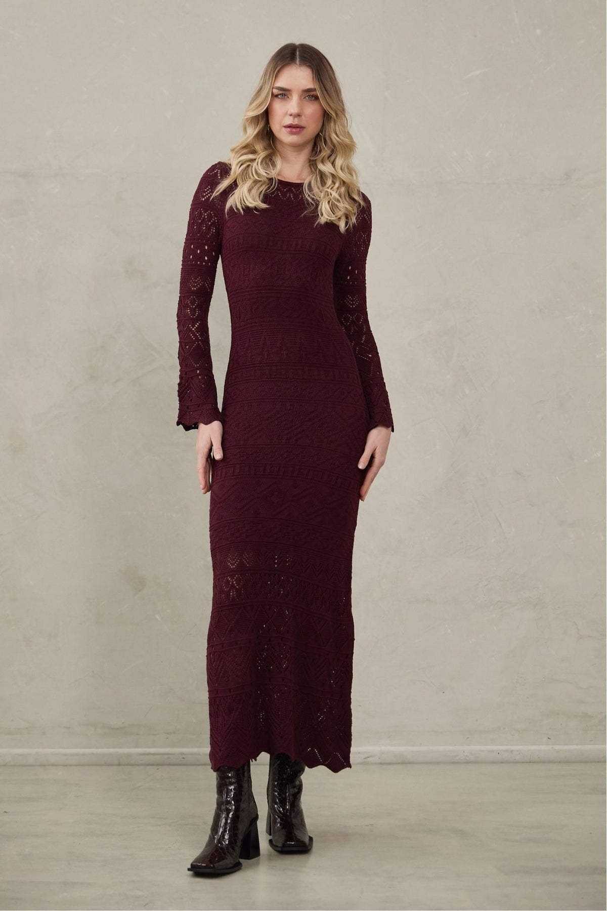 Vestido Amanda Borgoña