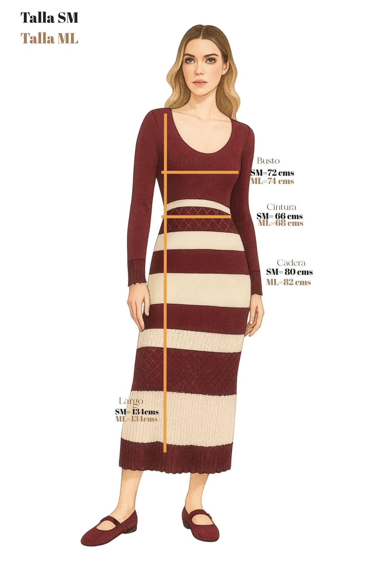 Vestido Gaia Borgoña
