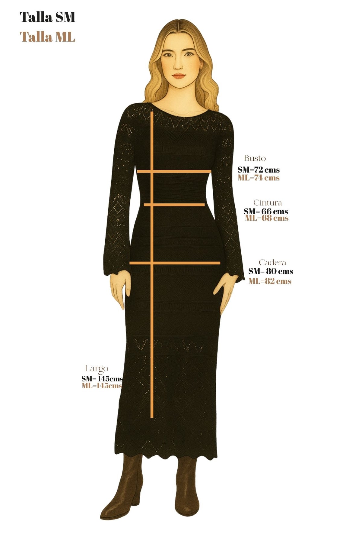 Vestido Amanda Negro Con Brillo