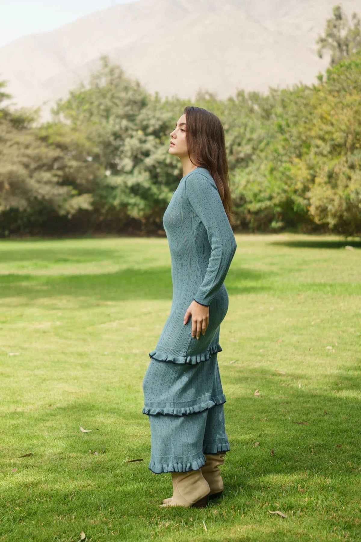 Vestido Moonlight Knit Celeste