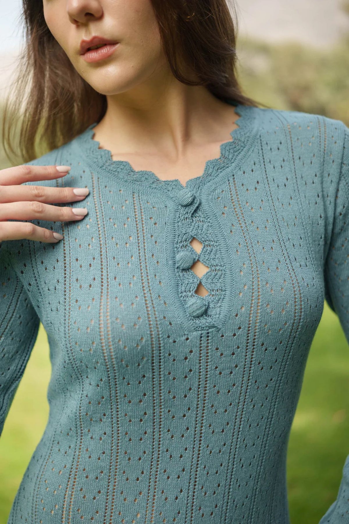Vestido Moonlight Knit Celeste