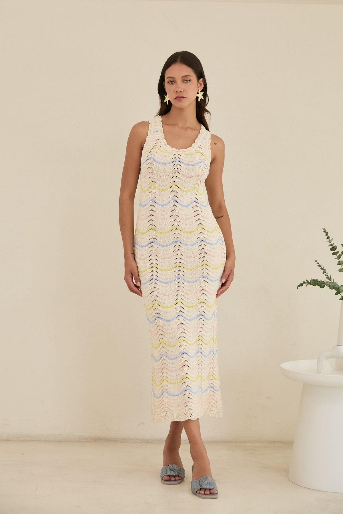 Vestido Isabella Crema con Rosado