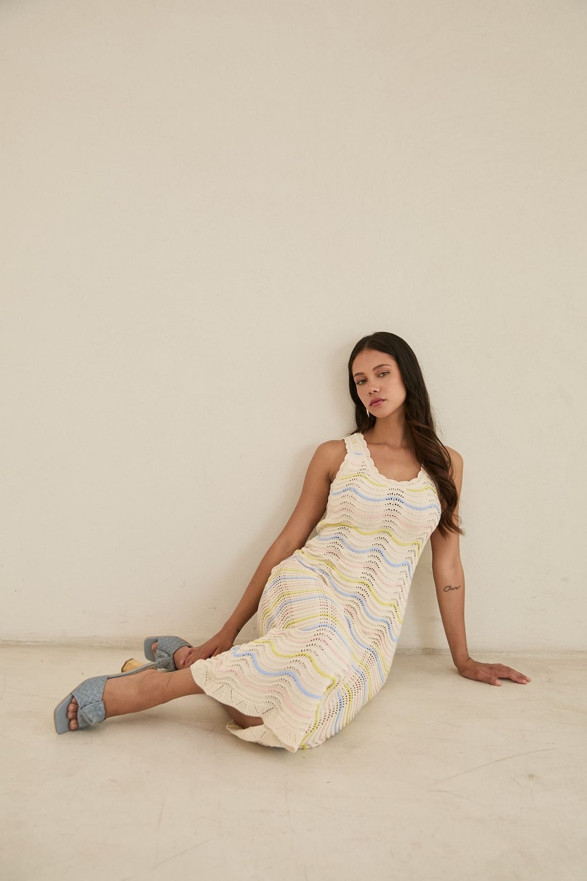 Vestido Isabella Crema con Rosado