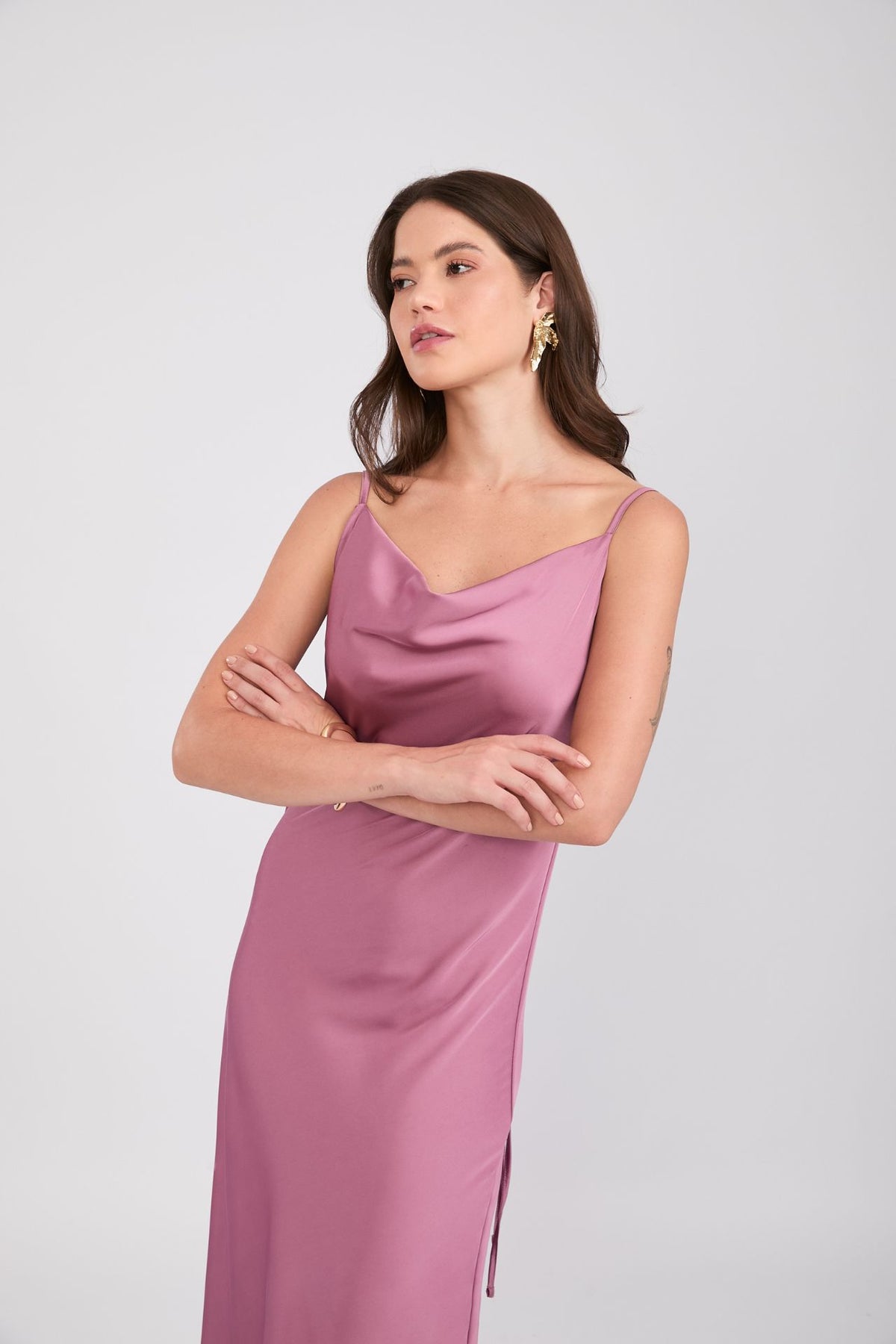 Vestido De Seda Blush