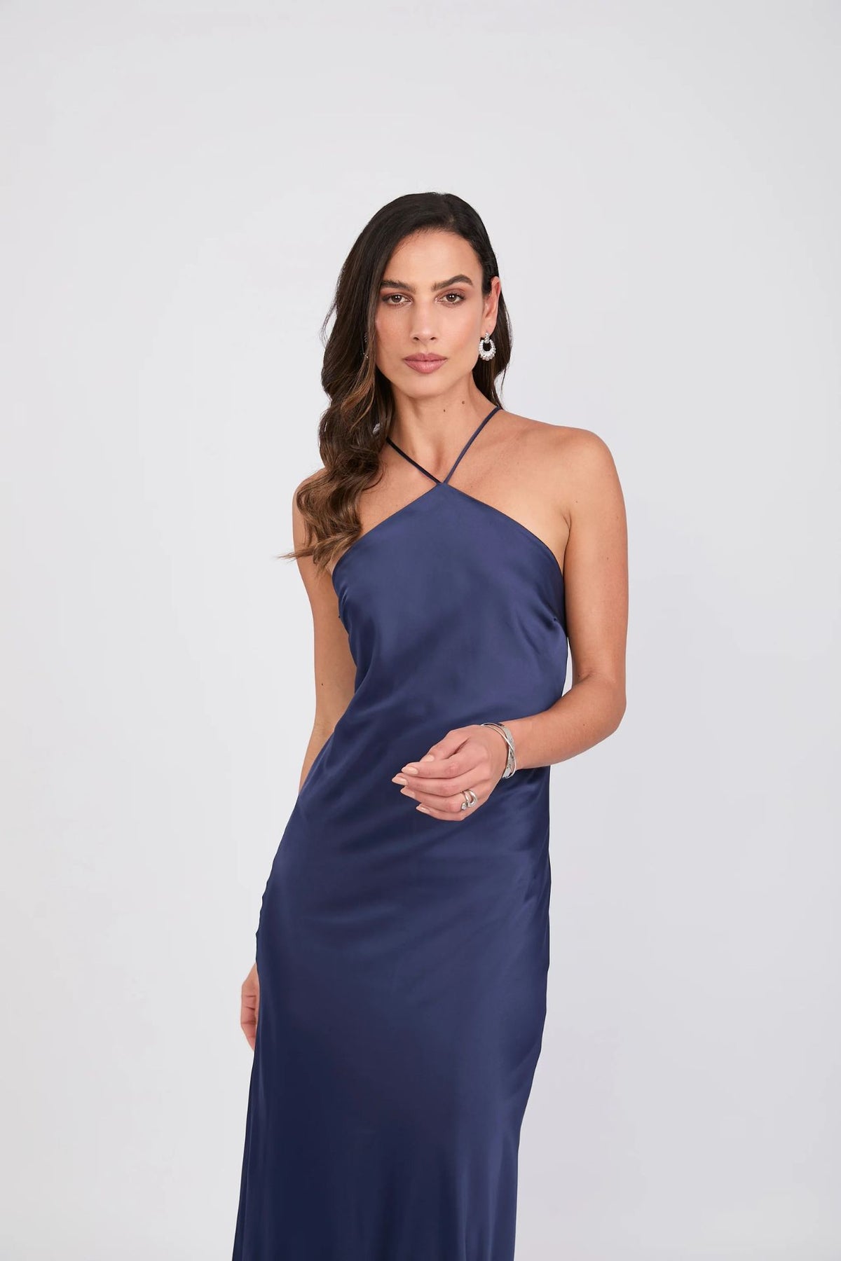 Vestido Halter Navy Blue