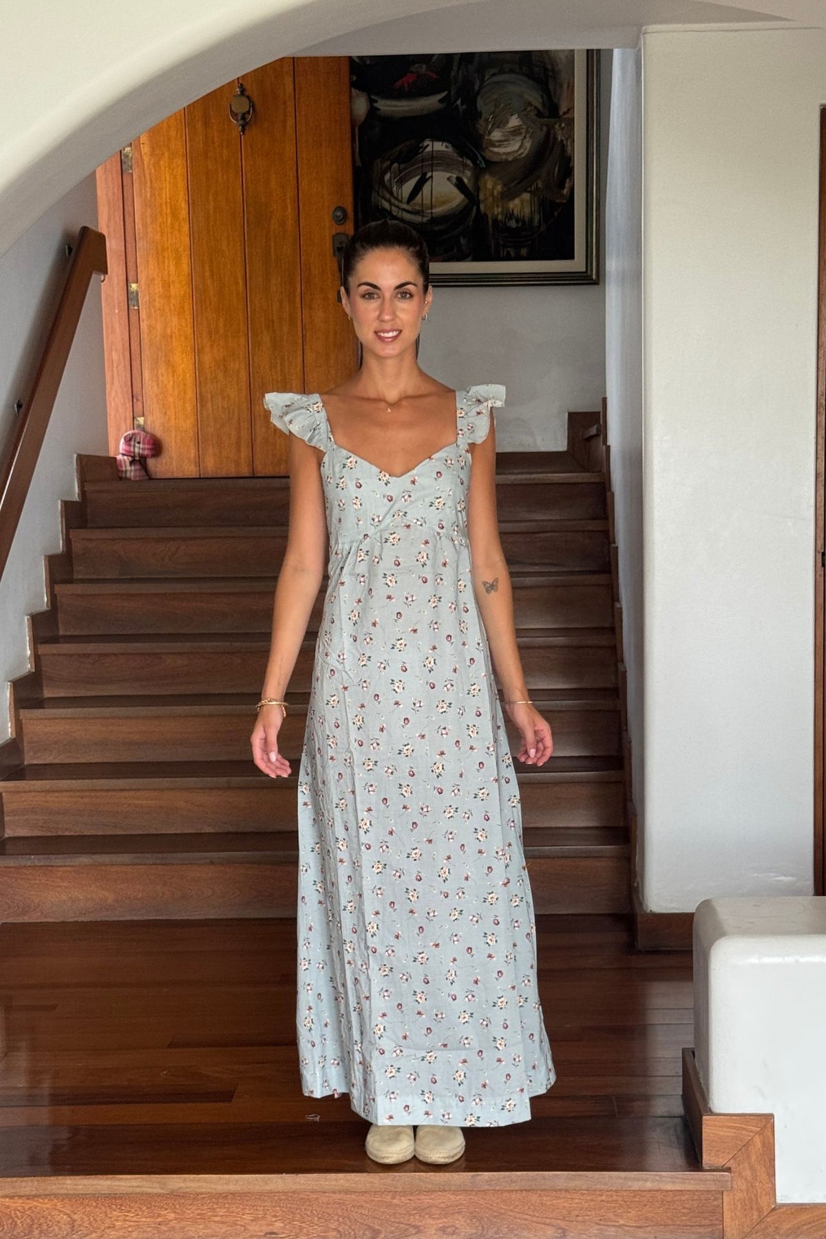 Vestido Mila Celeste con Guinda