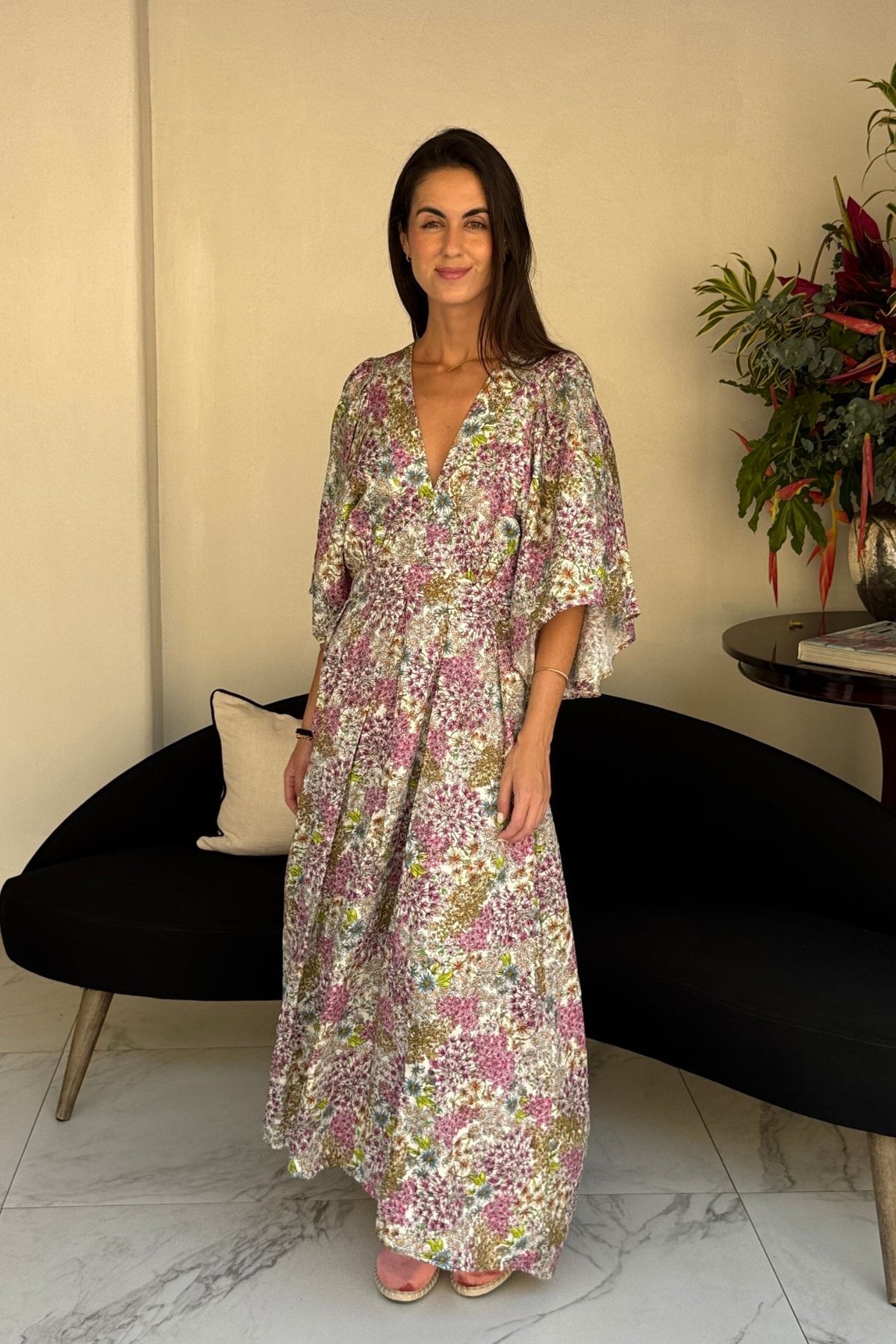 Vestido Alessia Flores Moradas