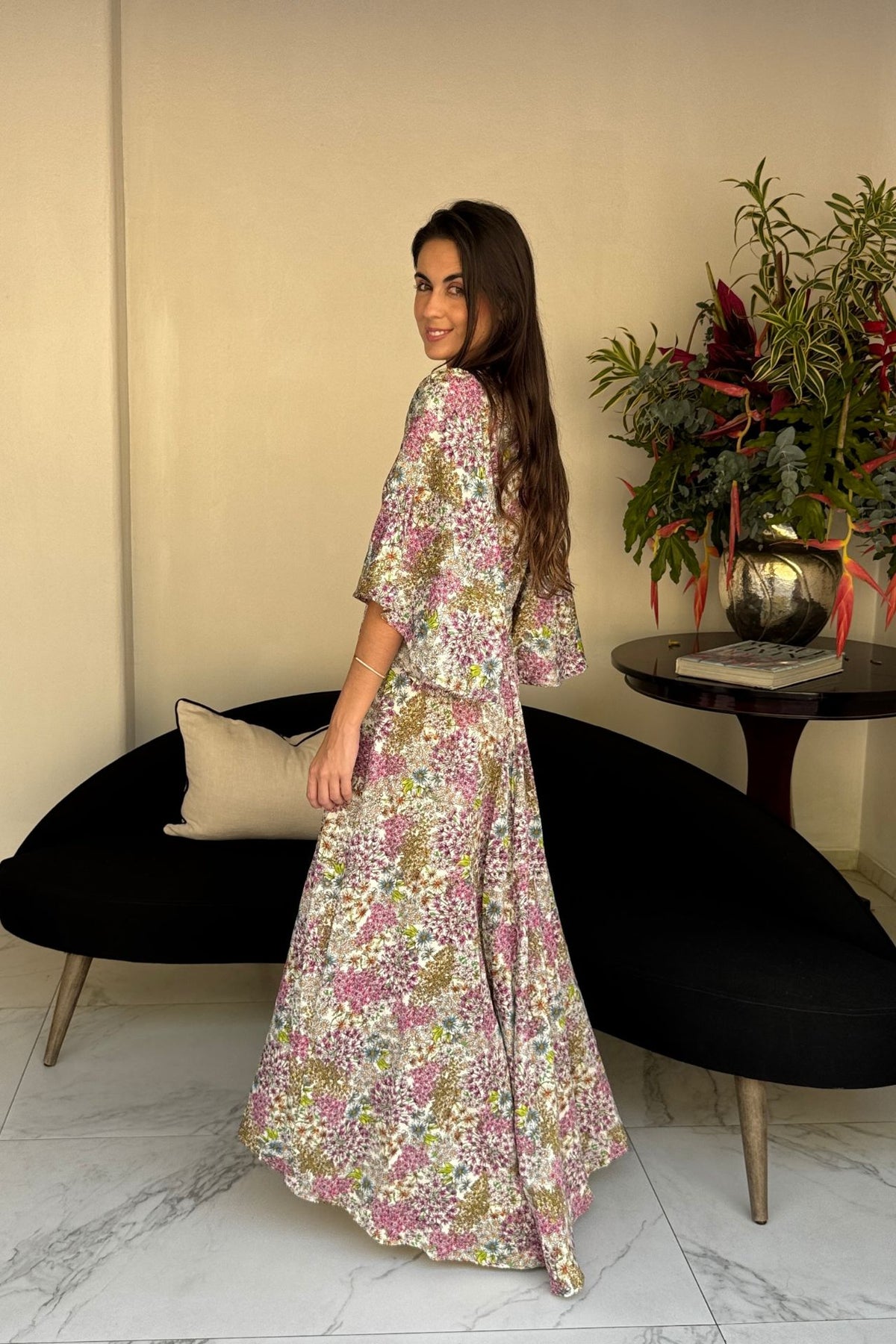 Vestido Alessia Flores Moradas