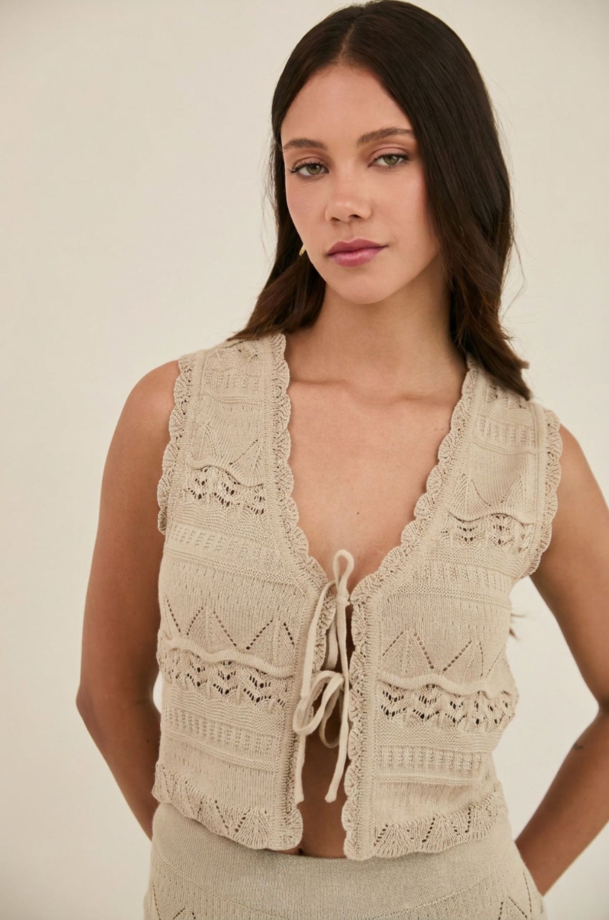 Chaleco Olivia Beige