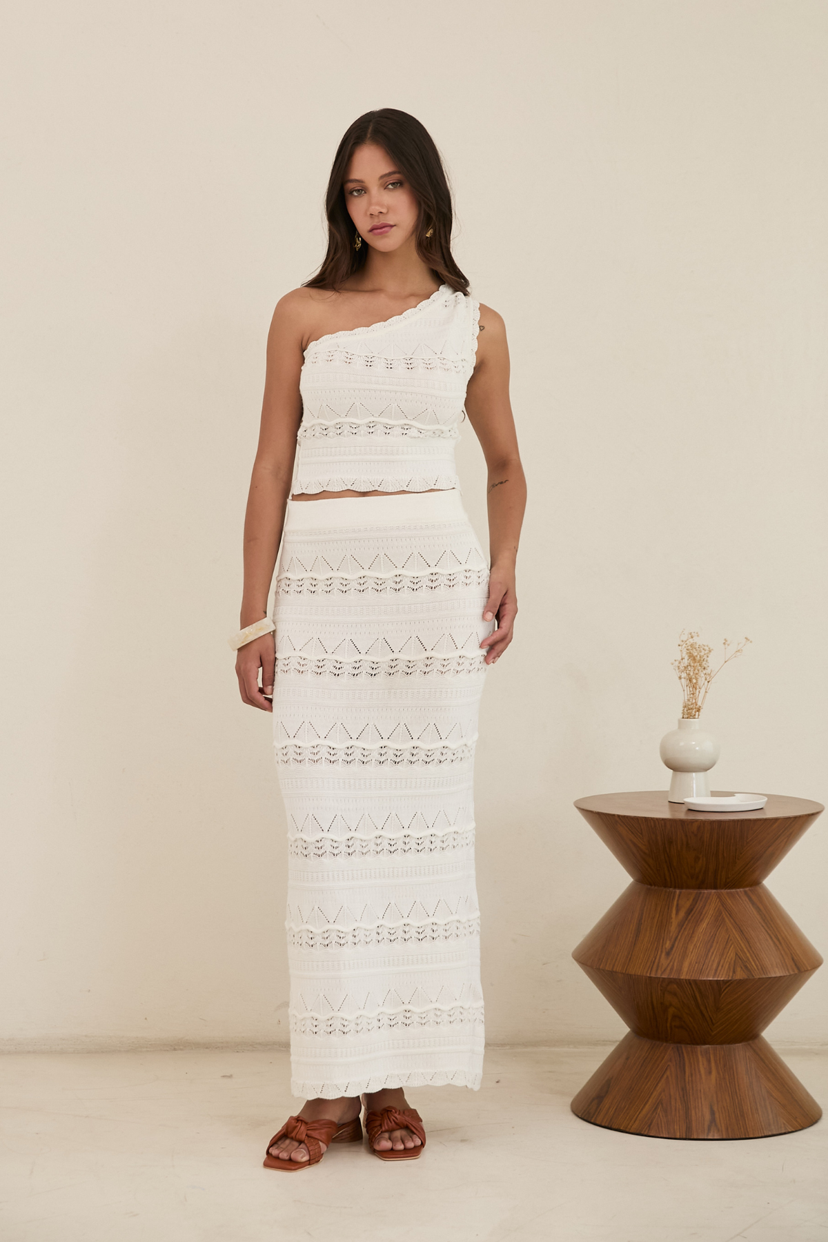 Falda Olivia Blanco