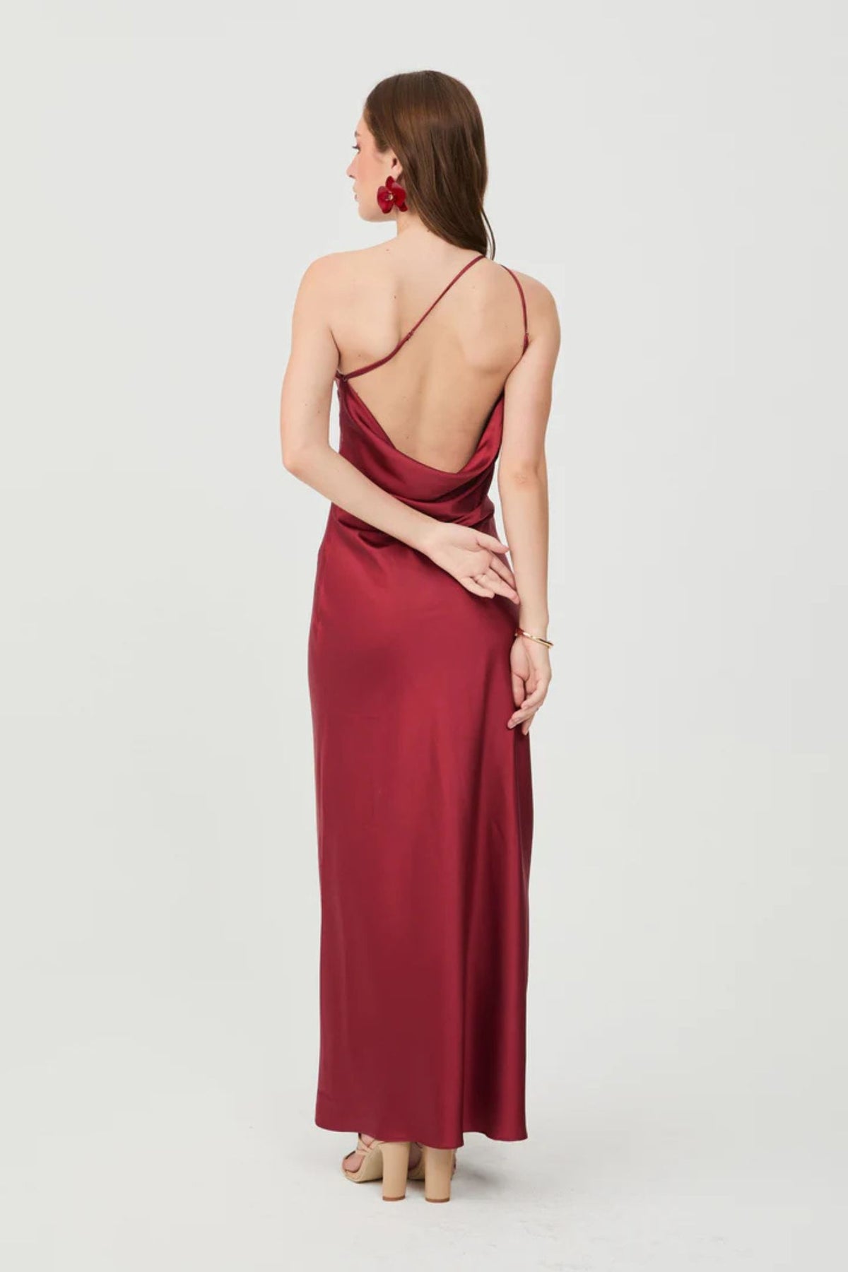 Vestido One Shoulder Cherry