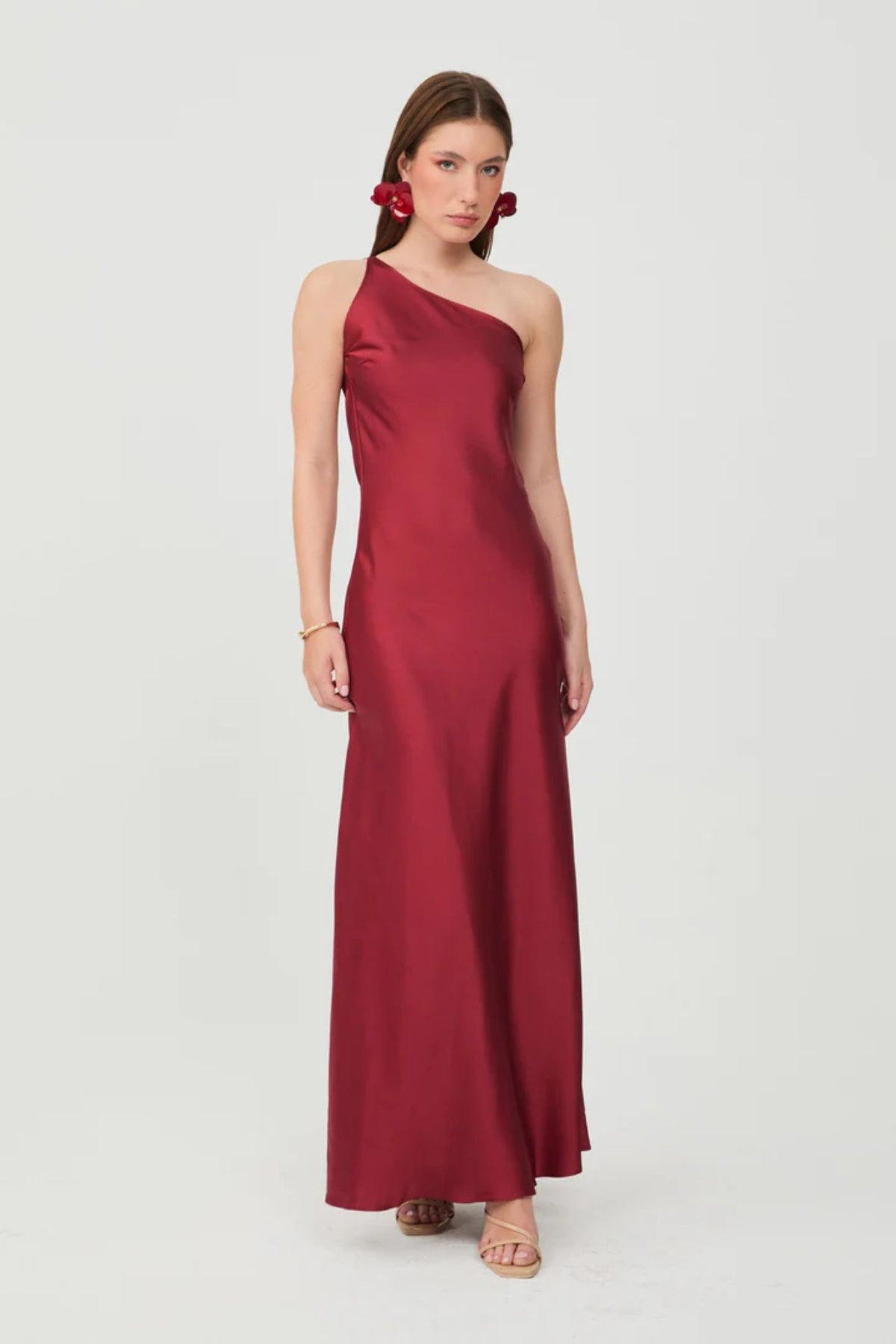Vestido One Shoulder Cherry