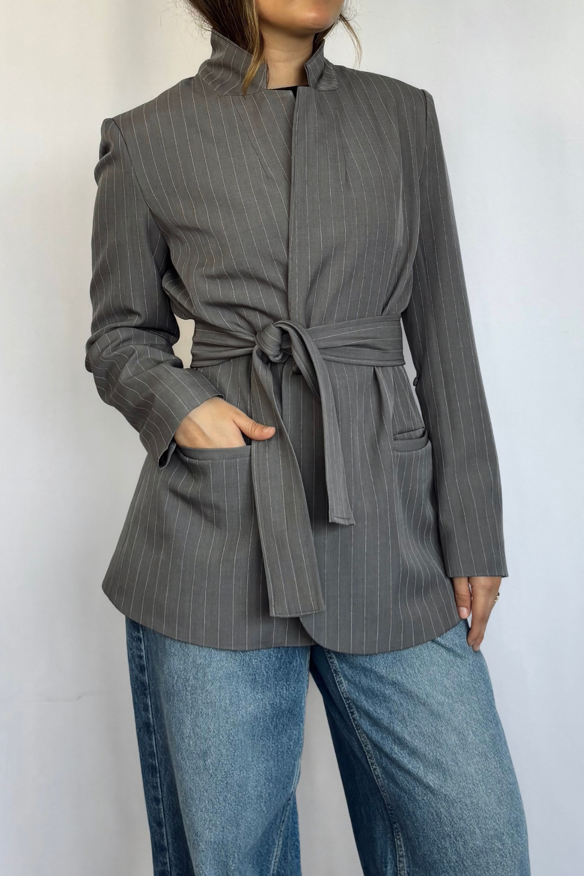 Blazer Amalia Gris Rayado