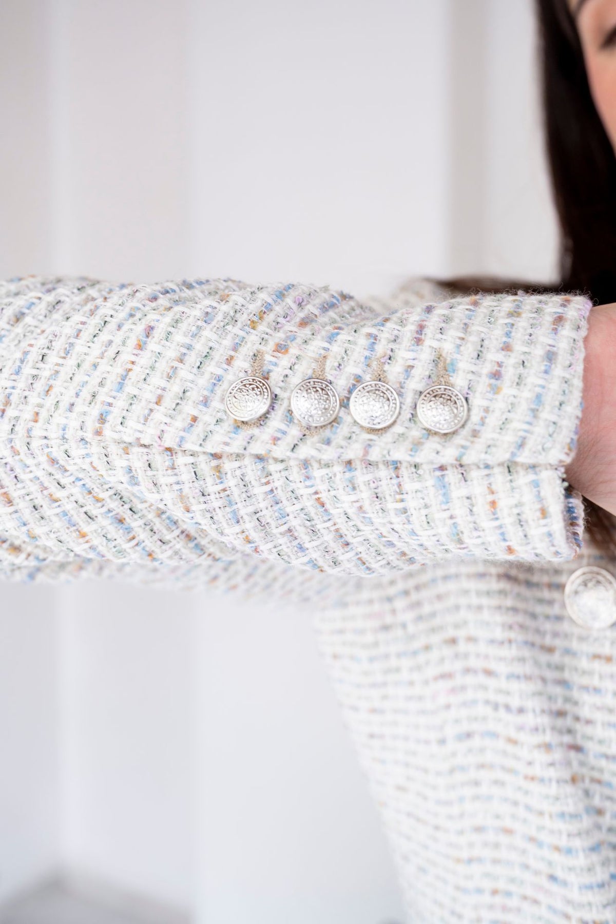 Blazer Tweed Blanco