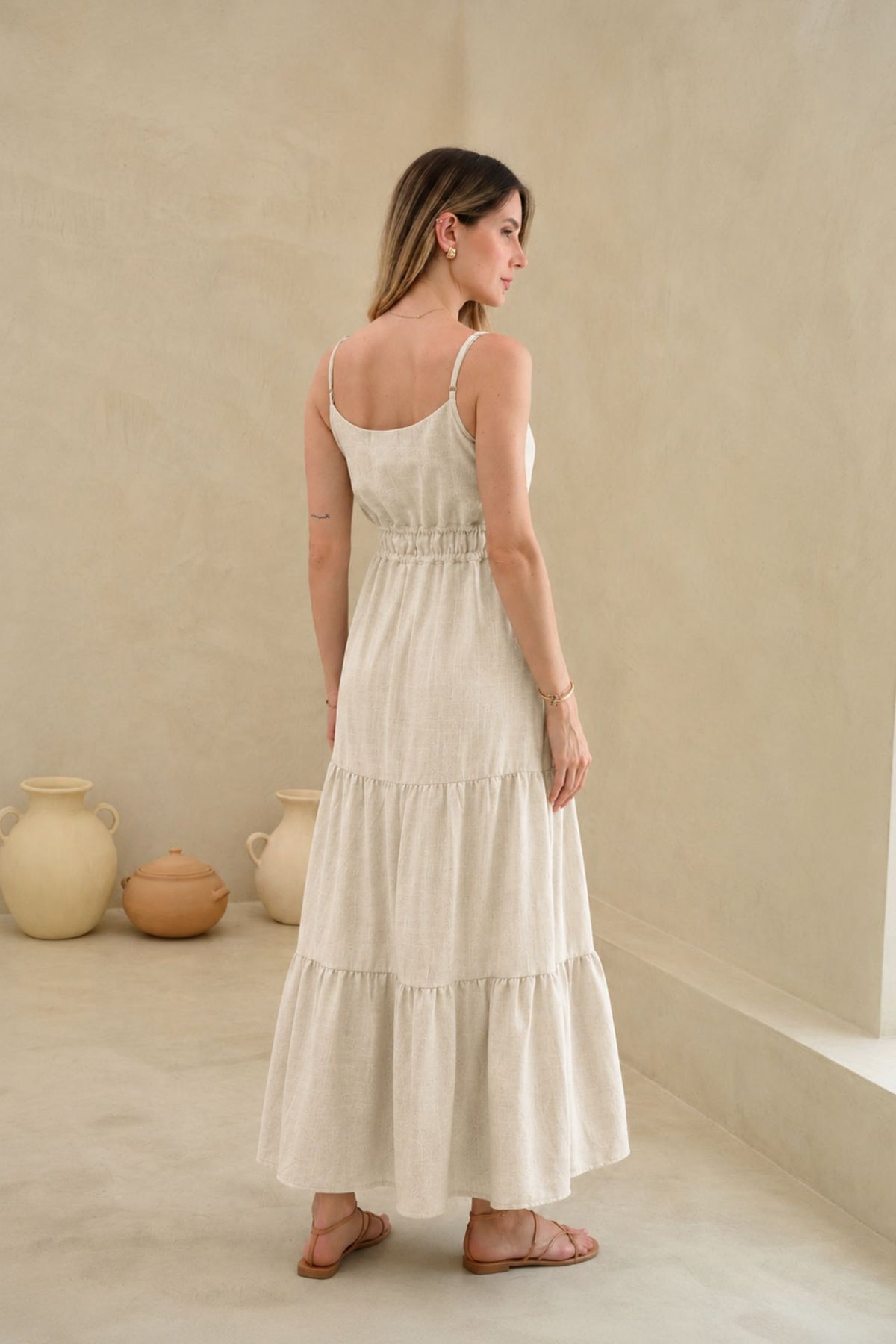 Vestido Niza Beige