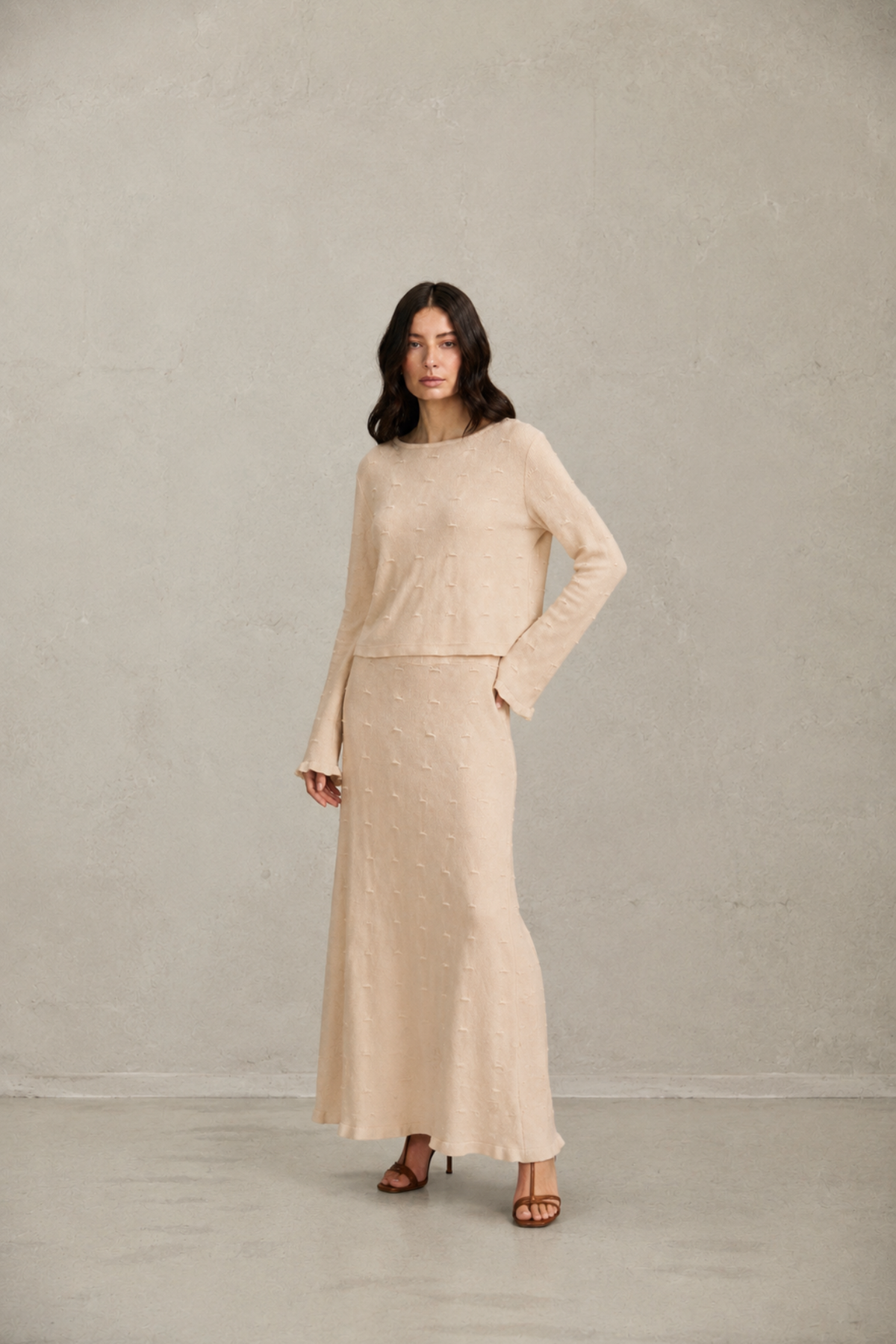 Falda Lorenza Beige Claro
