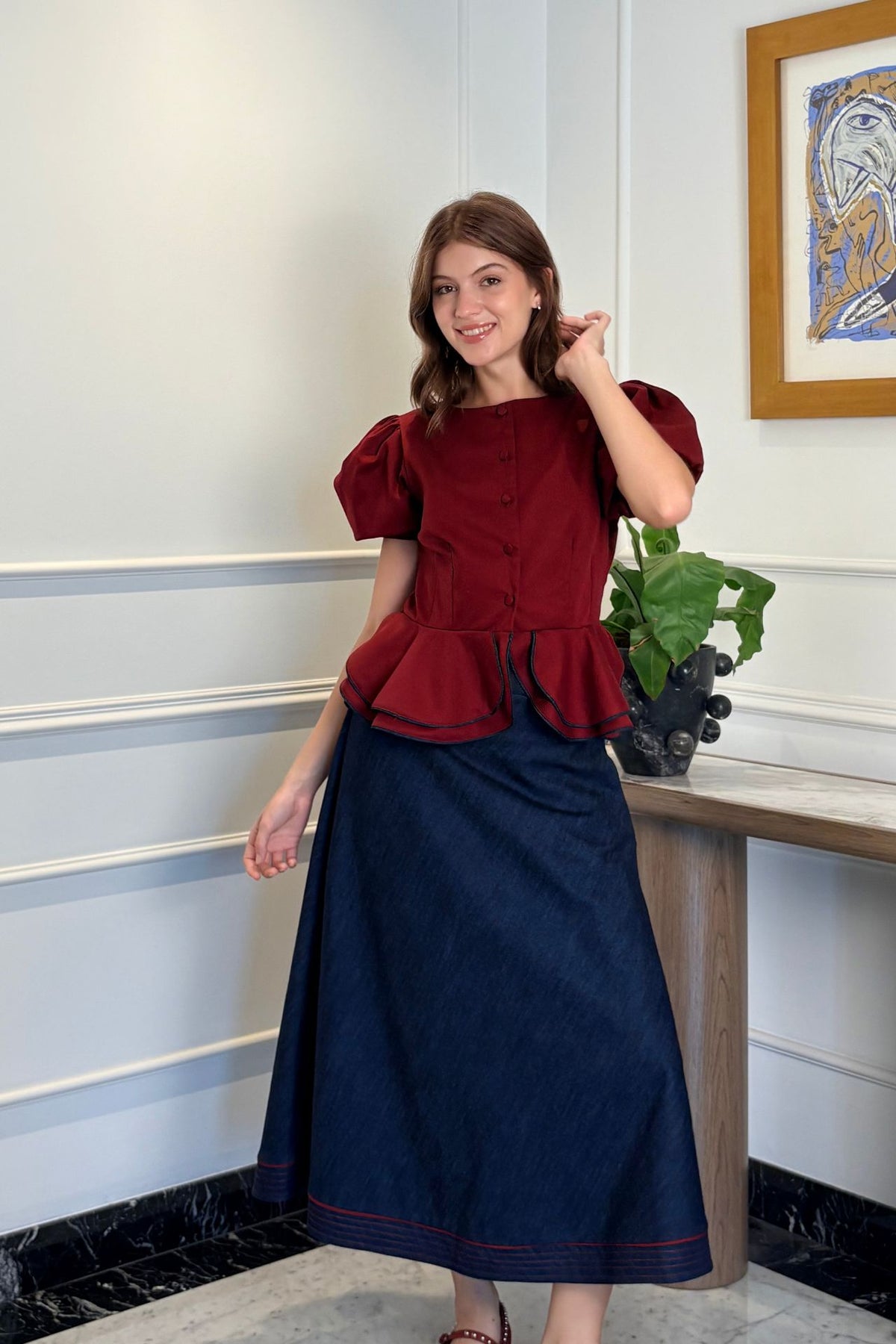 Falda Veta Burgundy