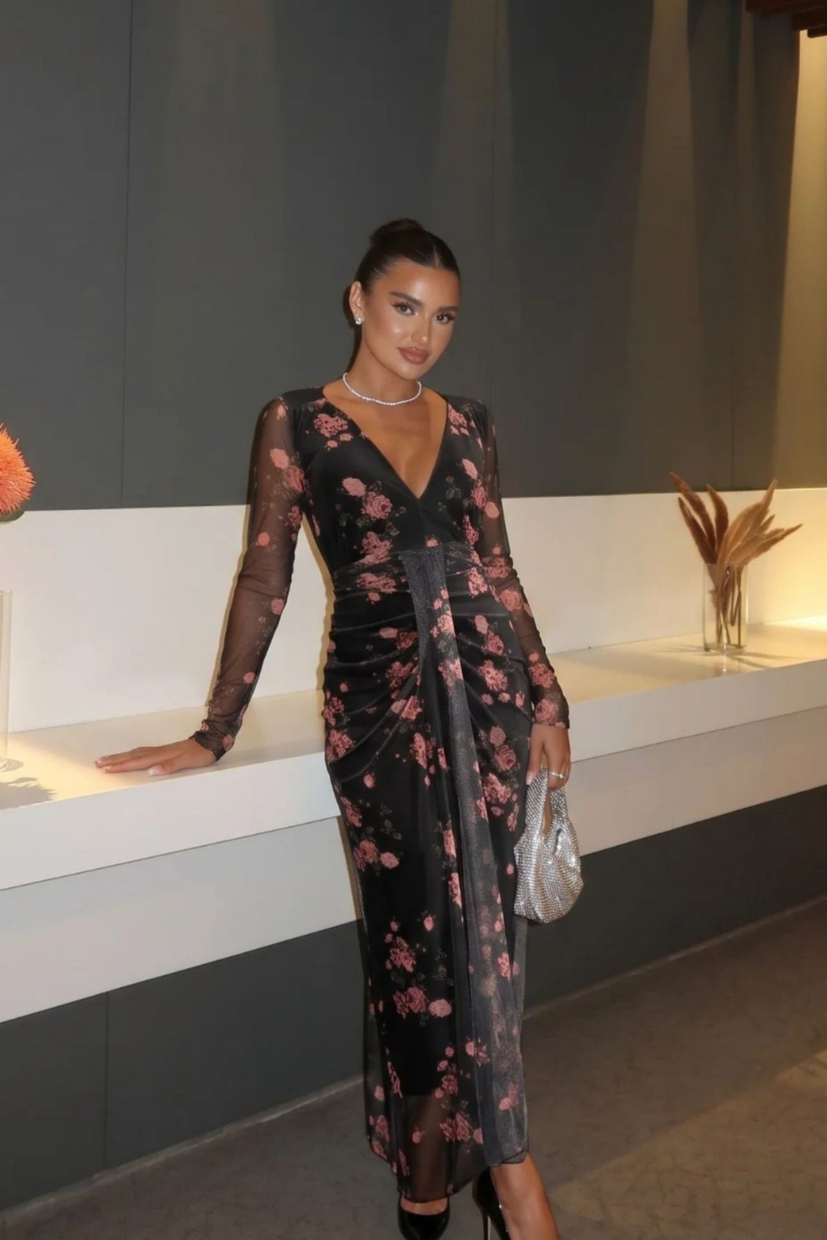 Vestido Marbella Negro Floral