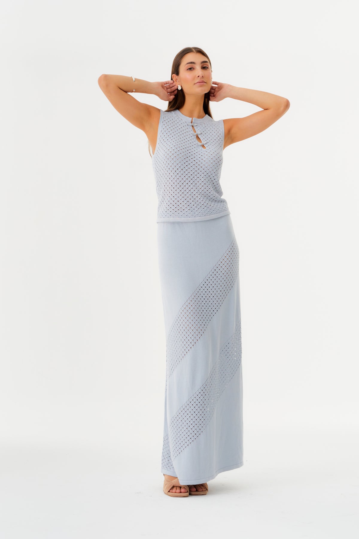 Pre Venta Falda Elisa Celeste